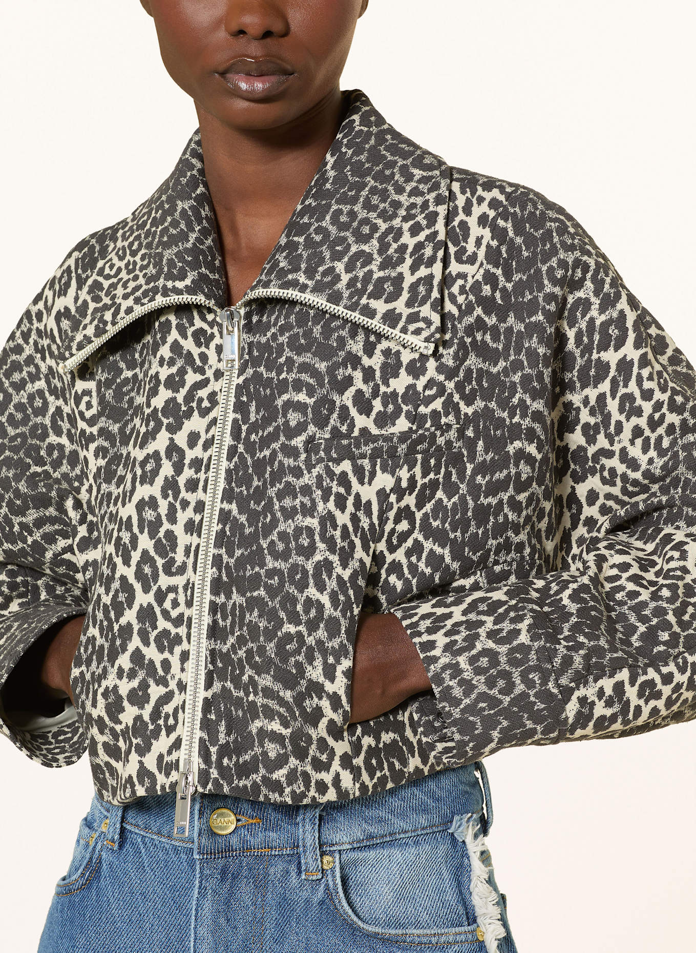 GANNI veste: CRÈME / NOIR