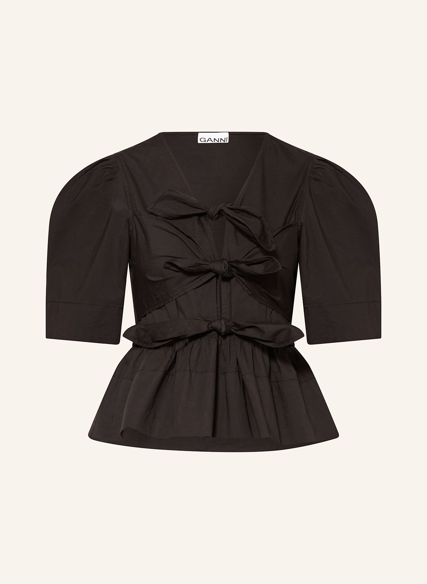 GANNI Bluse: SCHWARZ