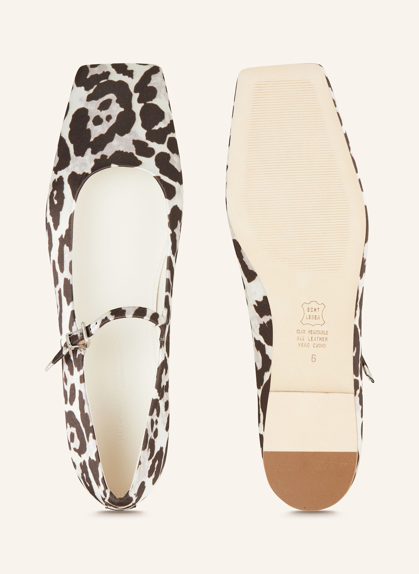 KENNEL & SCHMENGER Mary Jane ballet flats LEILA: BROWN / WHITE / SILVER