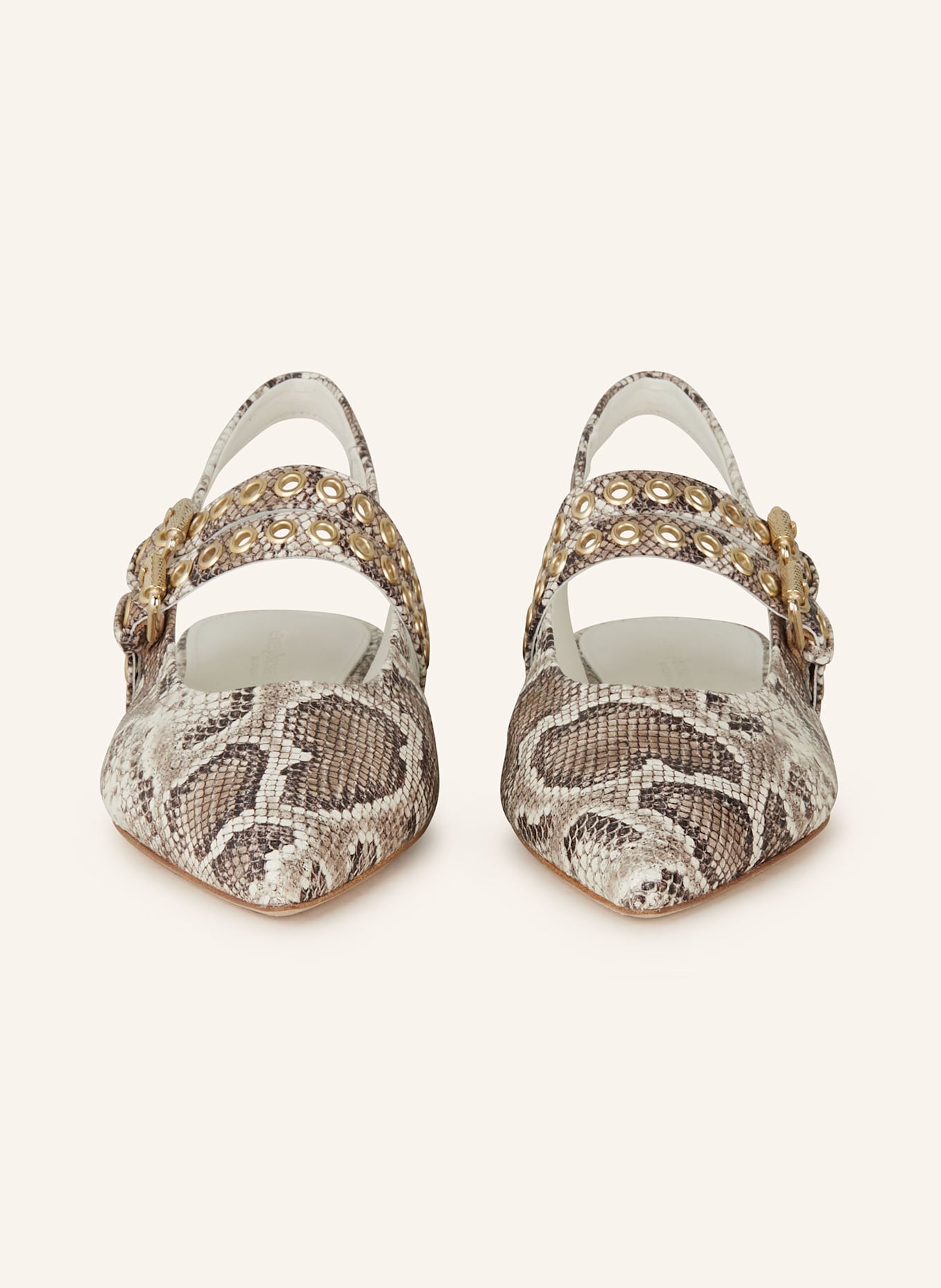 KENNEL & SCHMENGER Baleriny z odkrytą piętą GRETA: SZAROBRĄZOWY/ ECRU