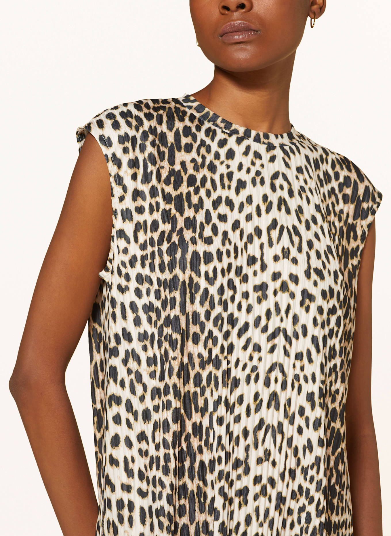 OH APRIL Plisseetop DUNN: BEIGE / SCHWARZ / OLIV