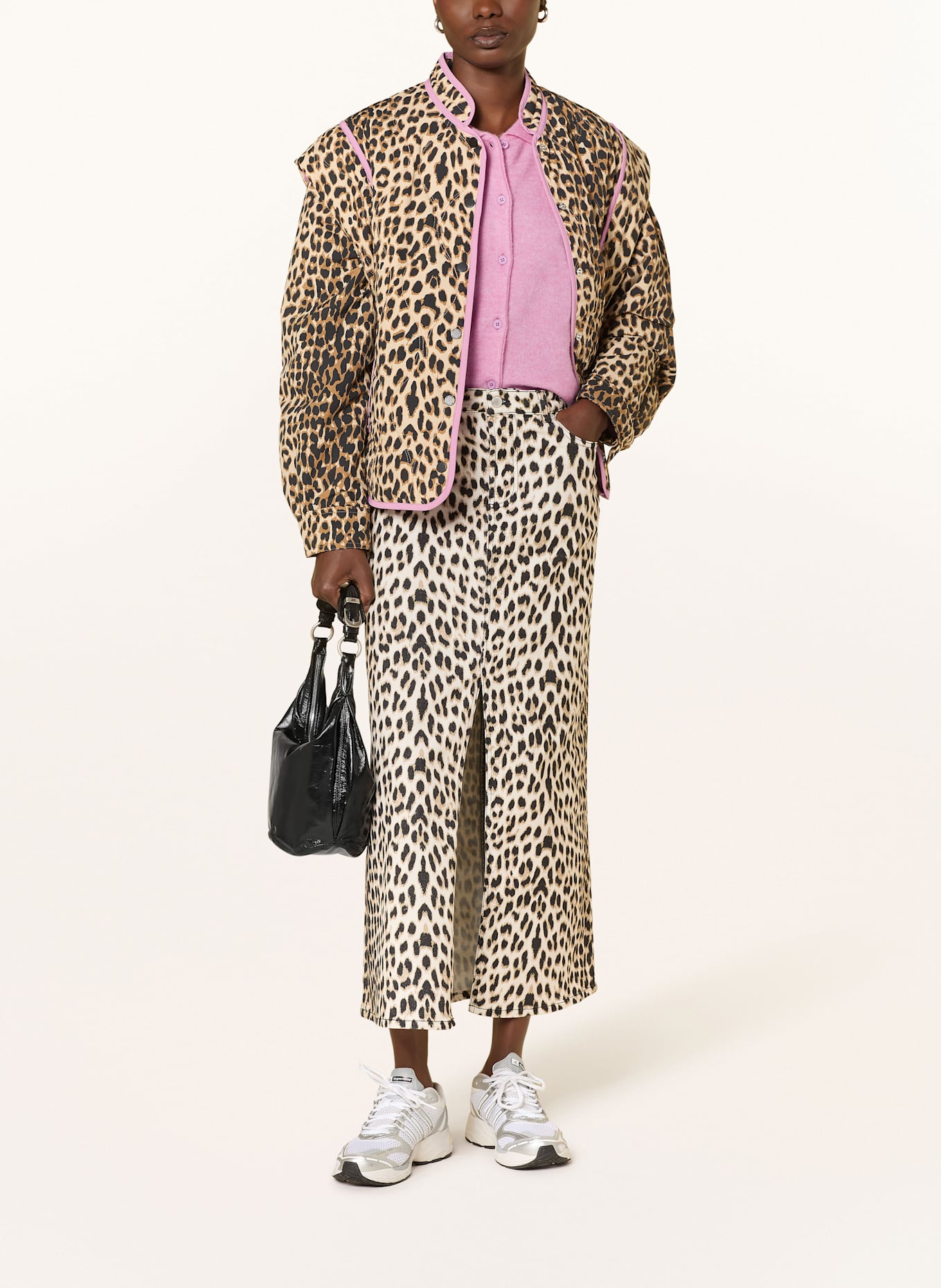 OH APRIL KAIA denim skirt: CREAM / BLACK