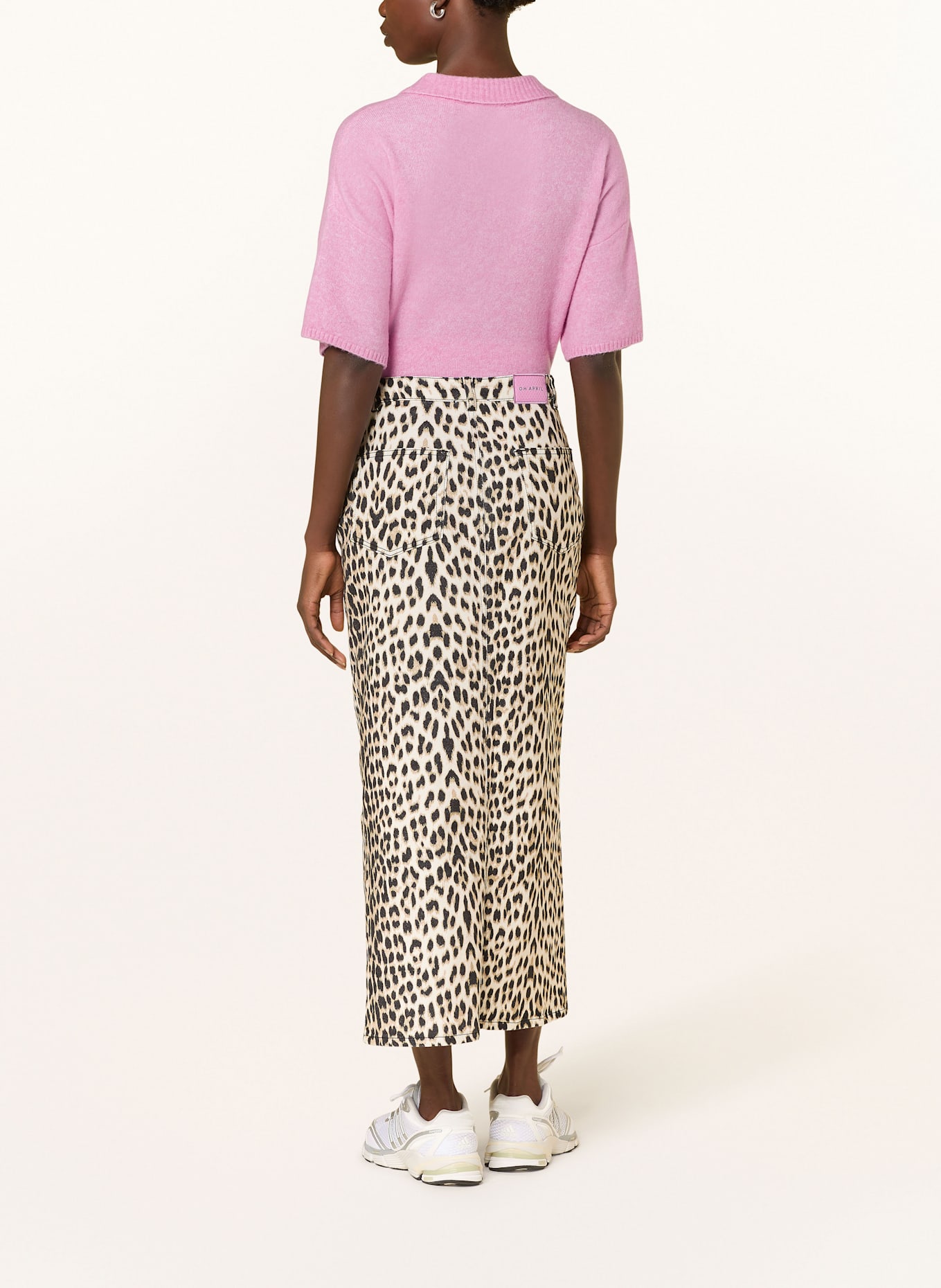 OH APRIL KAIA denim skirt: CREAM / BLACK