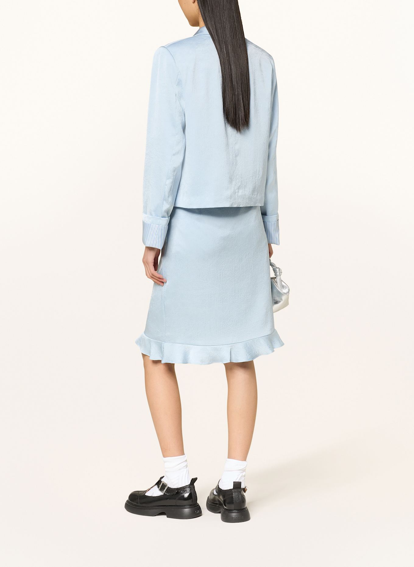 BAUM UND PFERDGARTEN Satin skirt SESSE: LIGHT BLUE