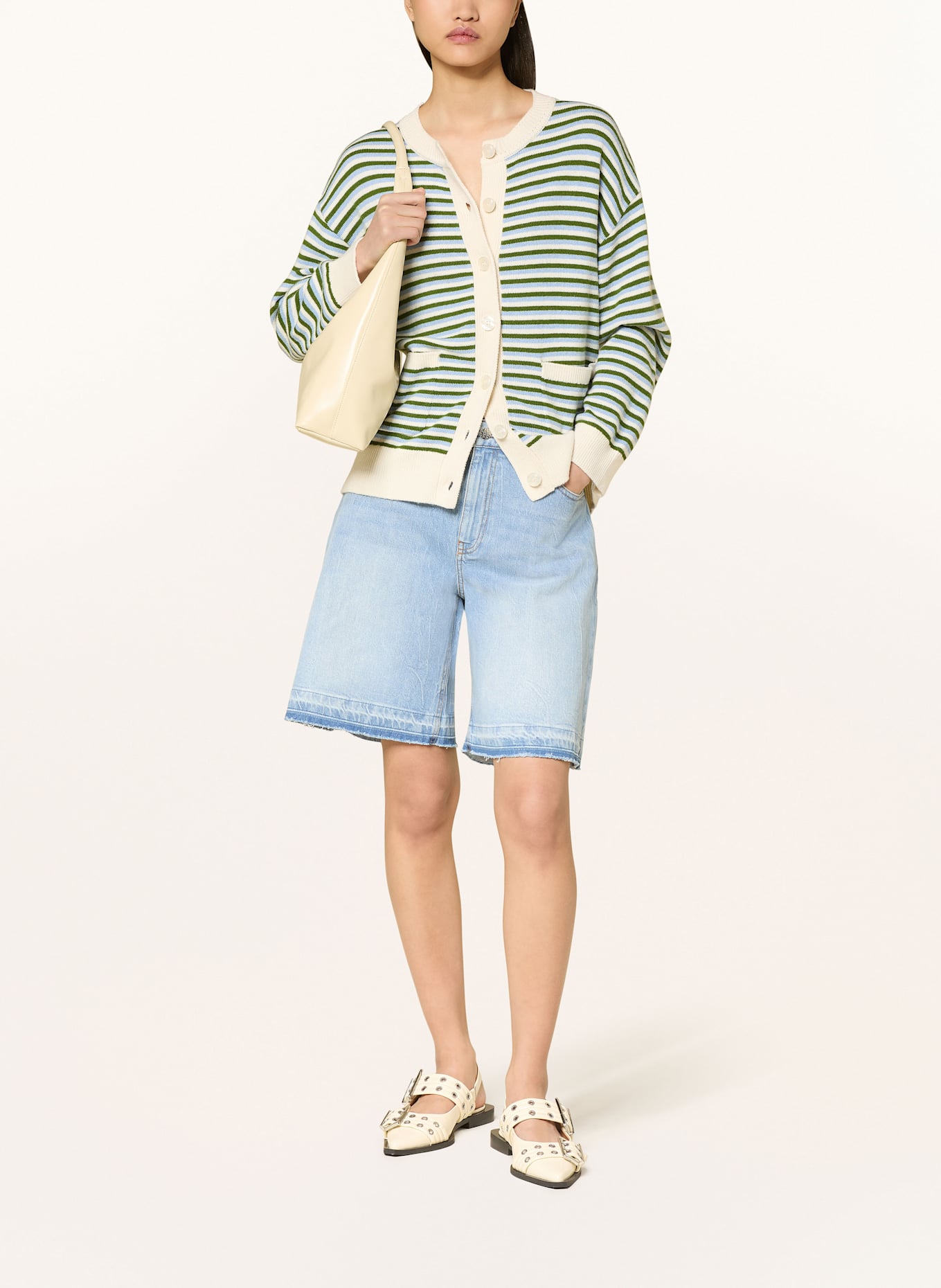 BAUM UND PFERDGARTEN Strickjacke CINDIE: CREME / HELLBLAU / GRÜN