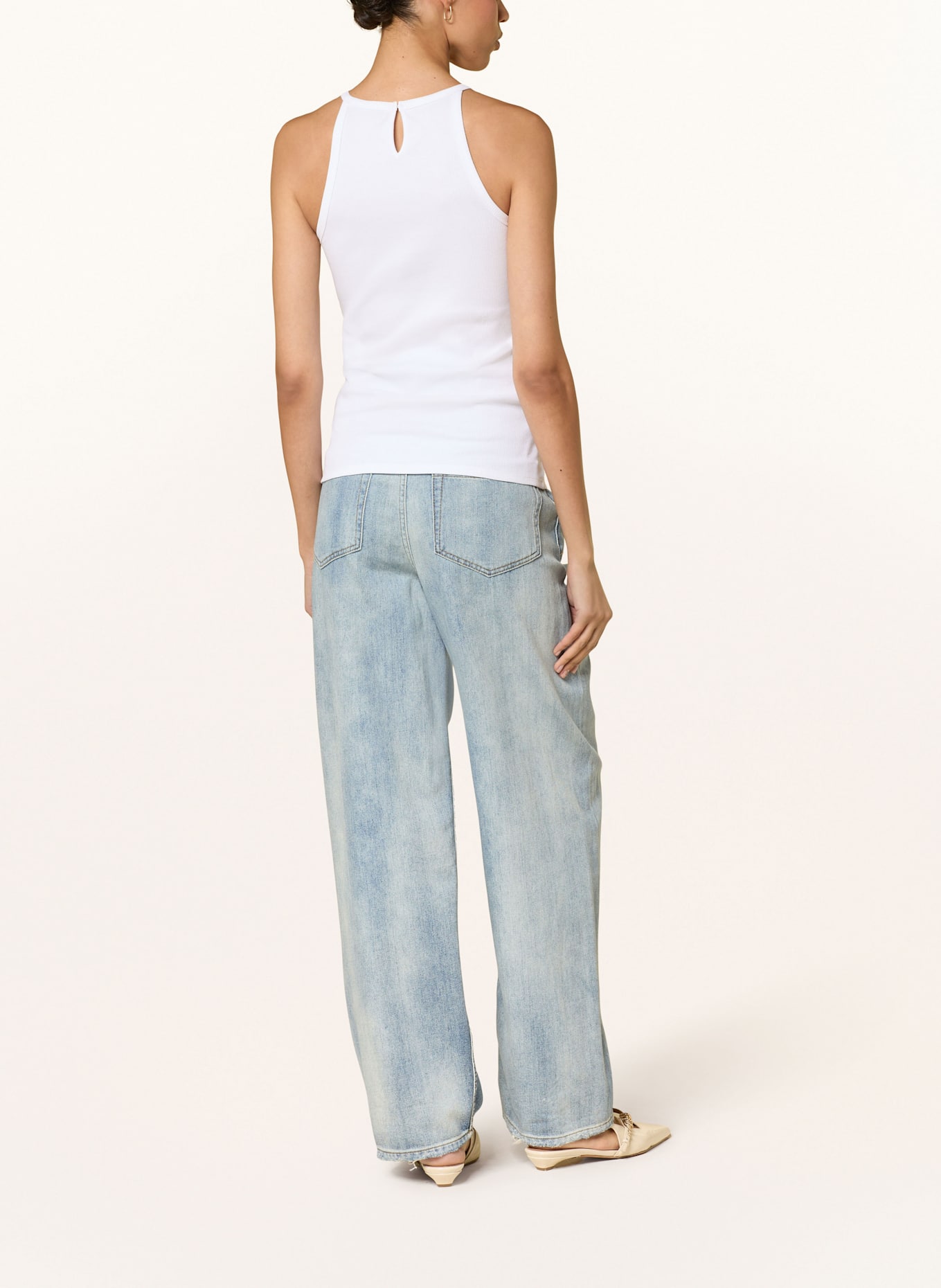 DOROTHEE SCHUMACHER Top RIB ROMANCE mit Schmuckperlen: WEISS