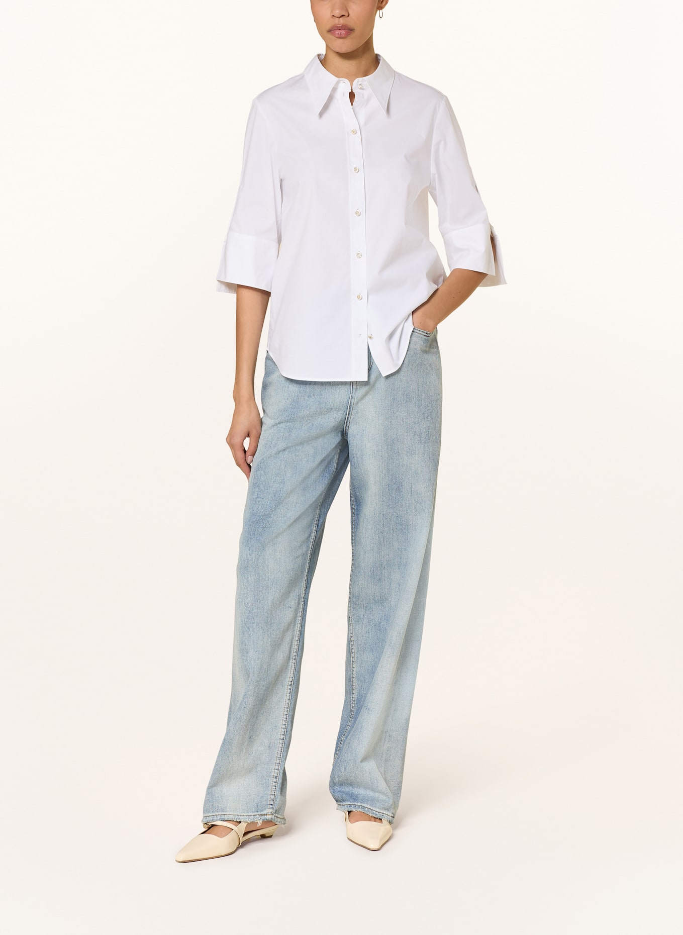 DOROTHEE SCHUMACHER Hemdbluse PURE POWER mit 3/4-Arm: WEISS