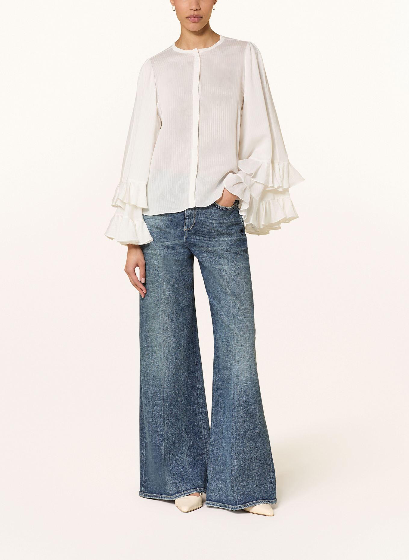 DOROTHEE SCHUMACHER Bluse mit Rüschen: WEISS