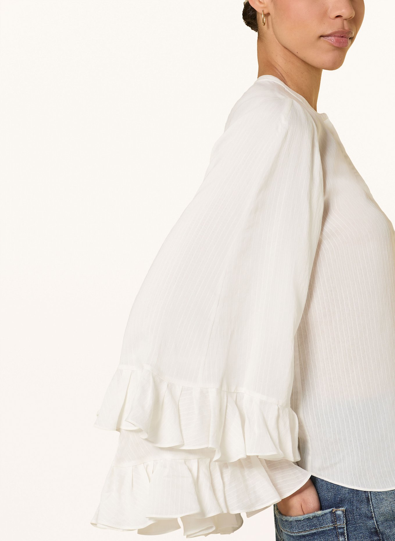 DOROTHEE SCHUMACHER Bluse mit Rüschen: WEISS
