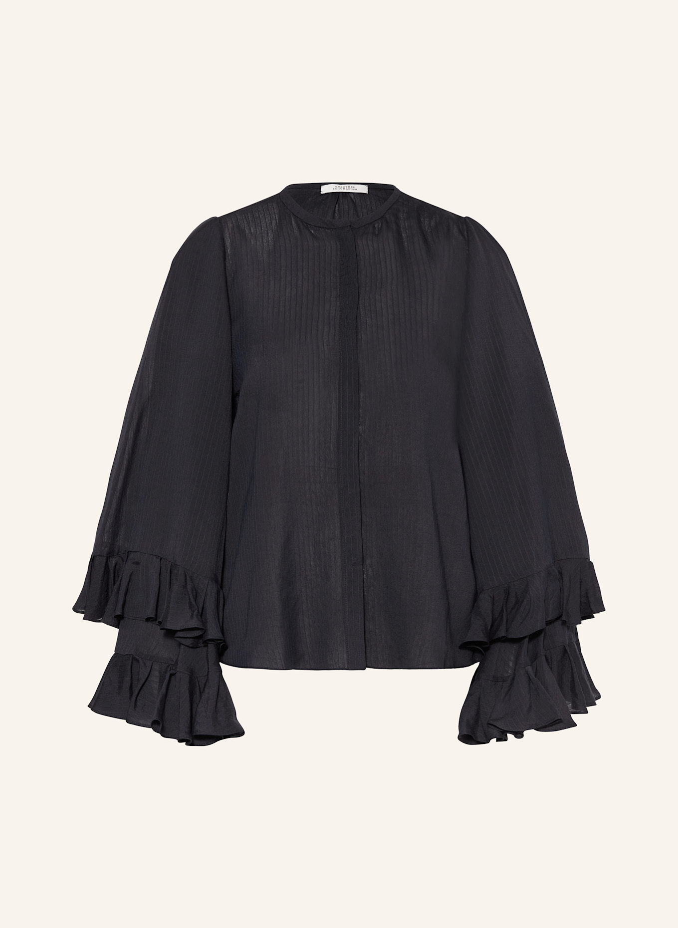 DOROTHEE SCHUMACHER Bluse SOFT STRIPES mit Rüschen: DUNKELBLAU
