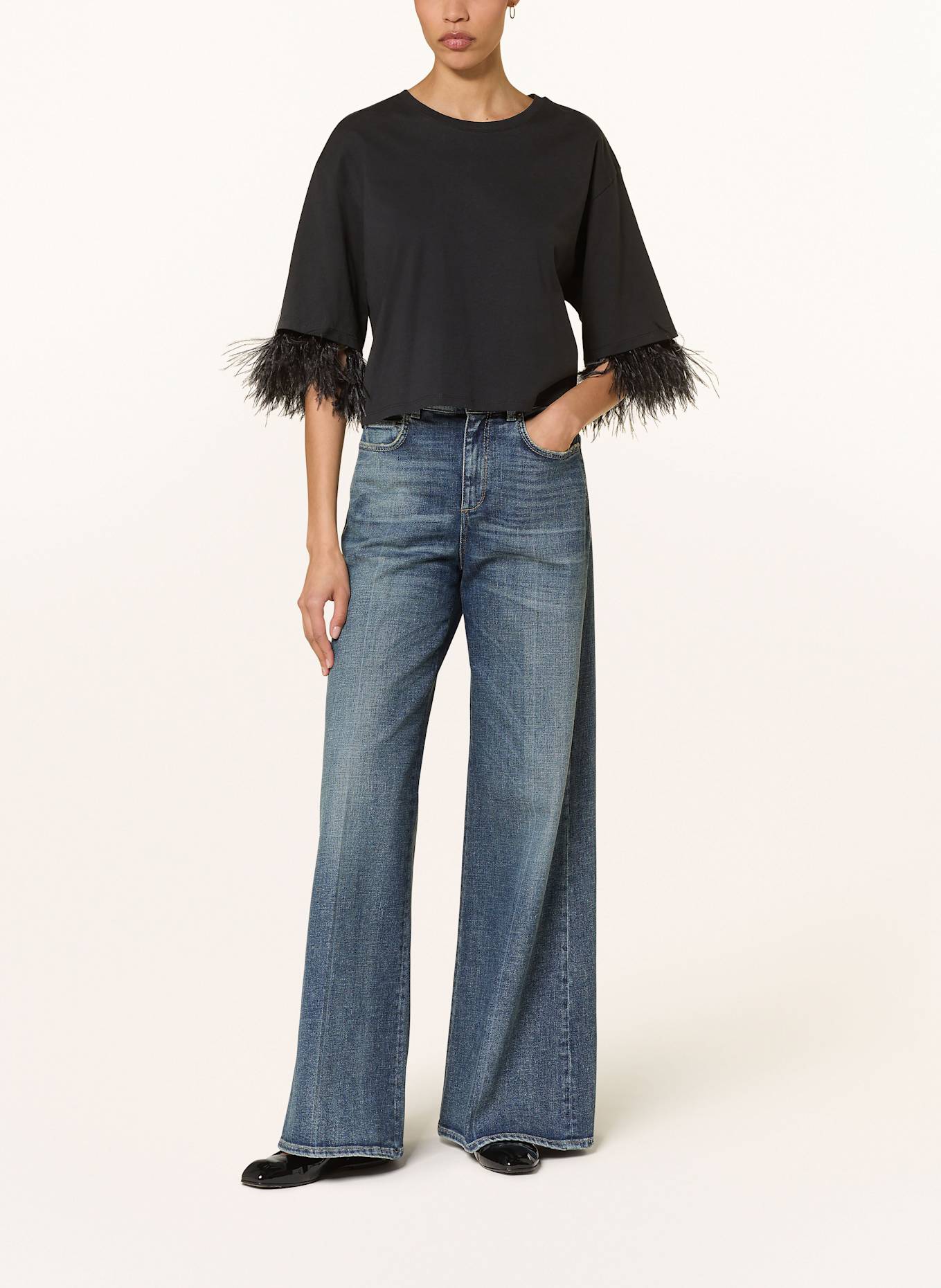 DOROTHEE SCHUMACHER Shirt FEMININE FAVORITES mit 3/4-Arm: SCHWARZ
