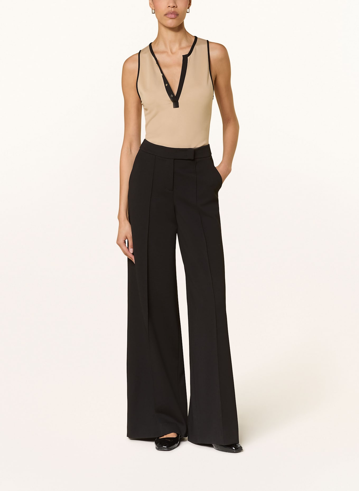 DOROTHEE SCHUMACHER Jerseytop EMOTIONAL ESSENCE: CAMEL/ SCHWARZ
