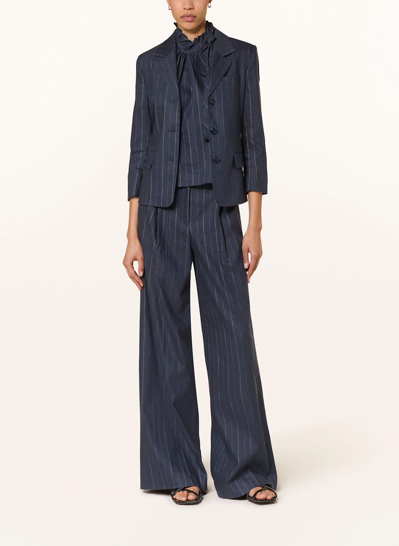DOROTHEE SCHUMACHER Blazer MODERN SOPHISTICATION mit 3/4-Arm: DUNKELBLAU/ GRAU