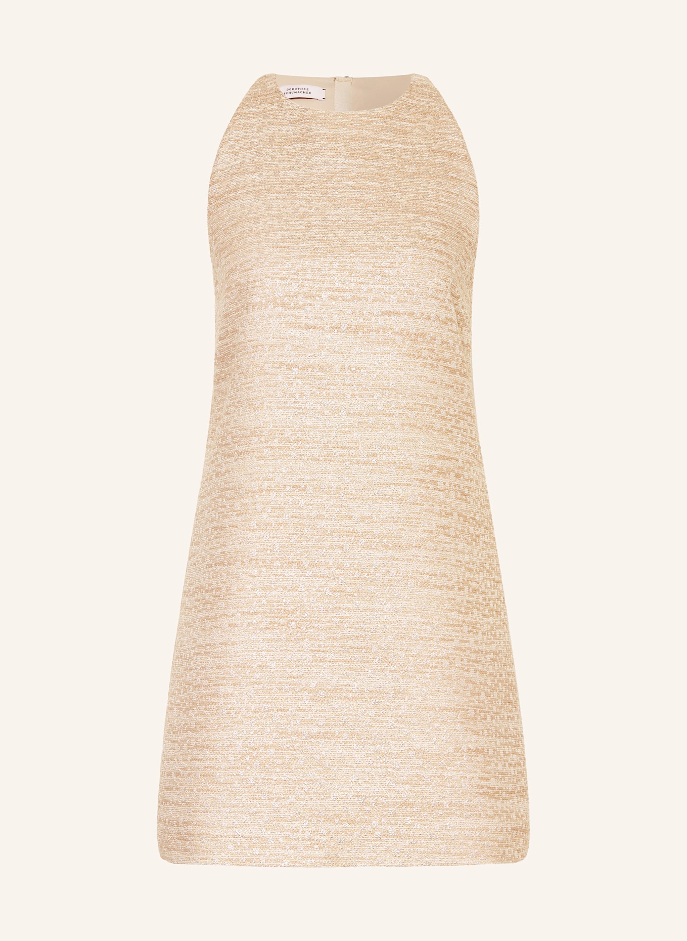 DOROTHEE SCHUMACHER Cocktailkleid SHINY COOLNESS mit Glitzergarn: CAMEL/ SILBER