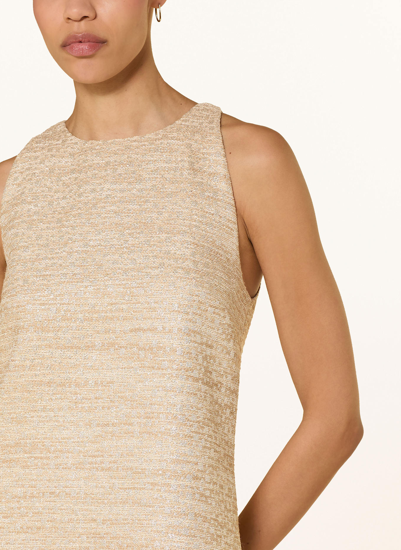 DOROTHEE SCHUMACHER Cocktailkleid SHINY COOLNESS mit Glitzergarn: CAMEL/ SILBER