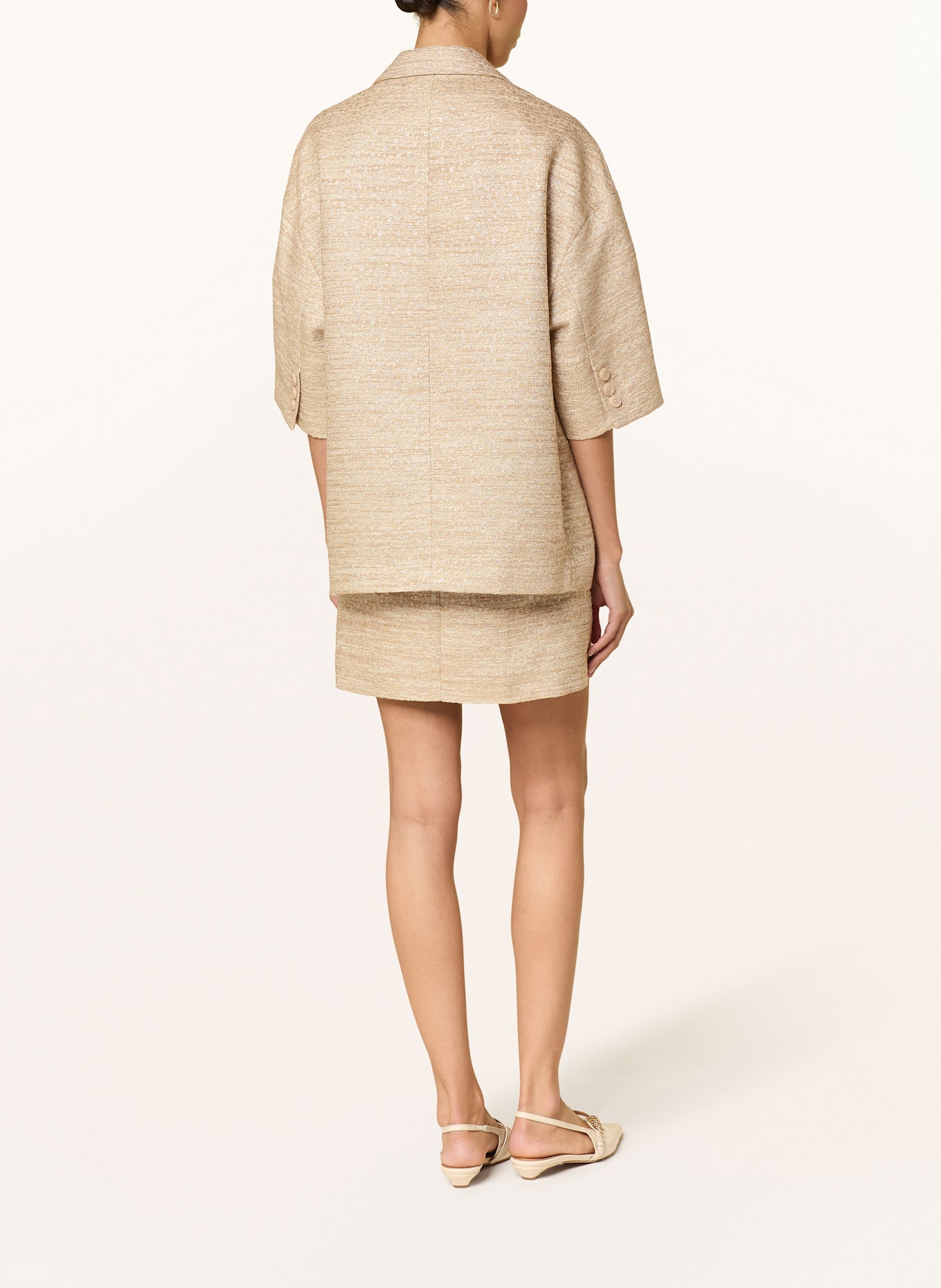 DOROTHEE SCHUMACHER Blazer SHINY COOLNESS mit Glitzergarn: CAMEL / SILBER