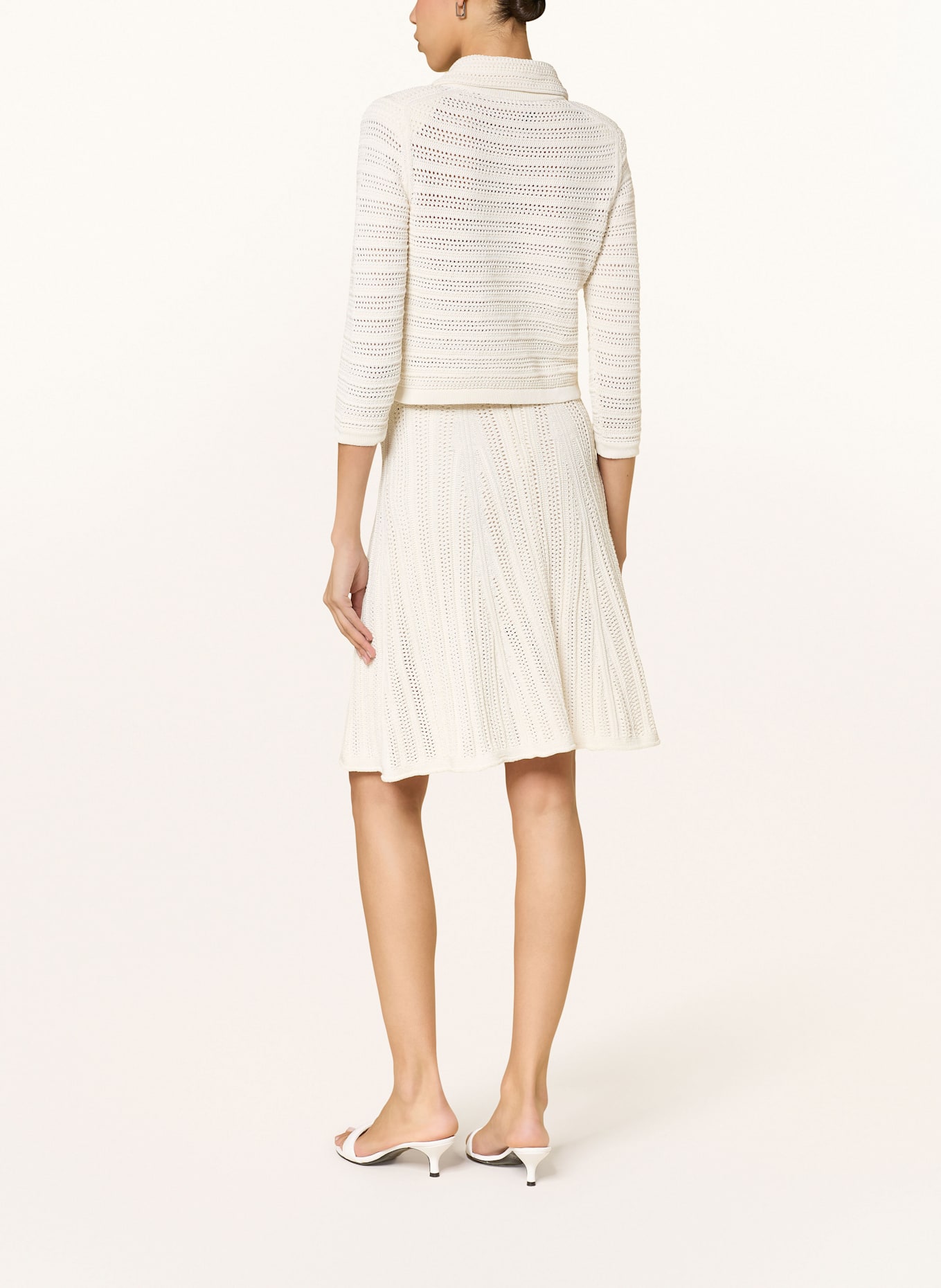 DOROTHEE SCHUMACHER Strickjacke PRECISE POINTELLE mit 3/4-Arm: ECRU