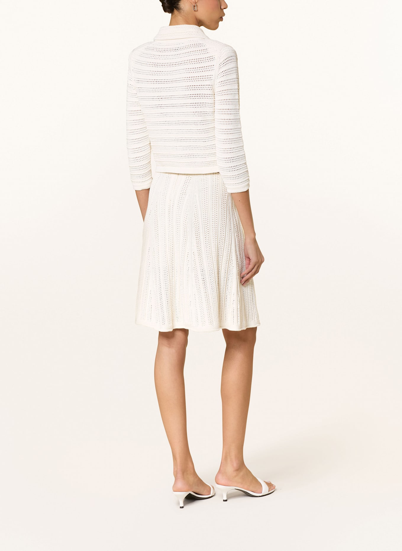 DOROTHEE SCHUMACHER Strickrock PRECISE POINTELLE: ECRU