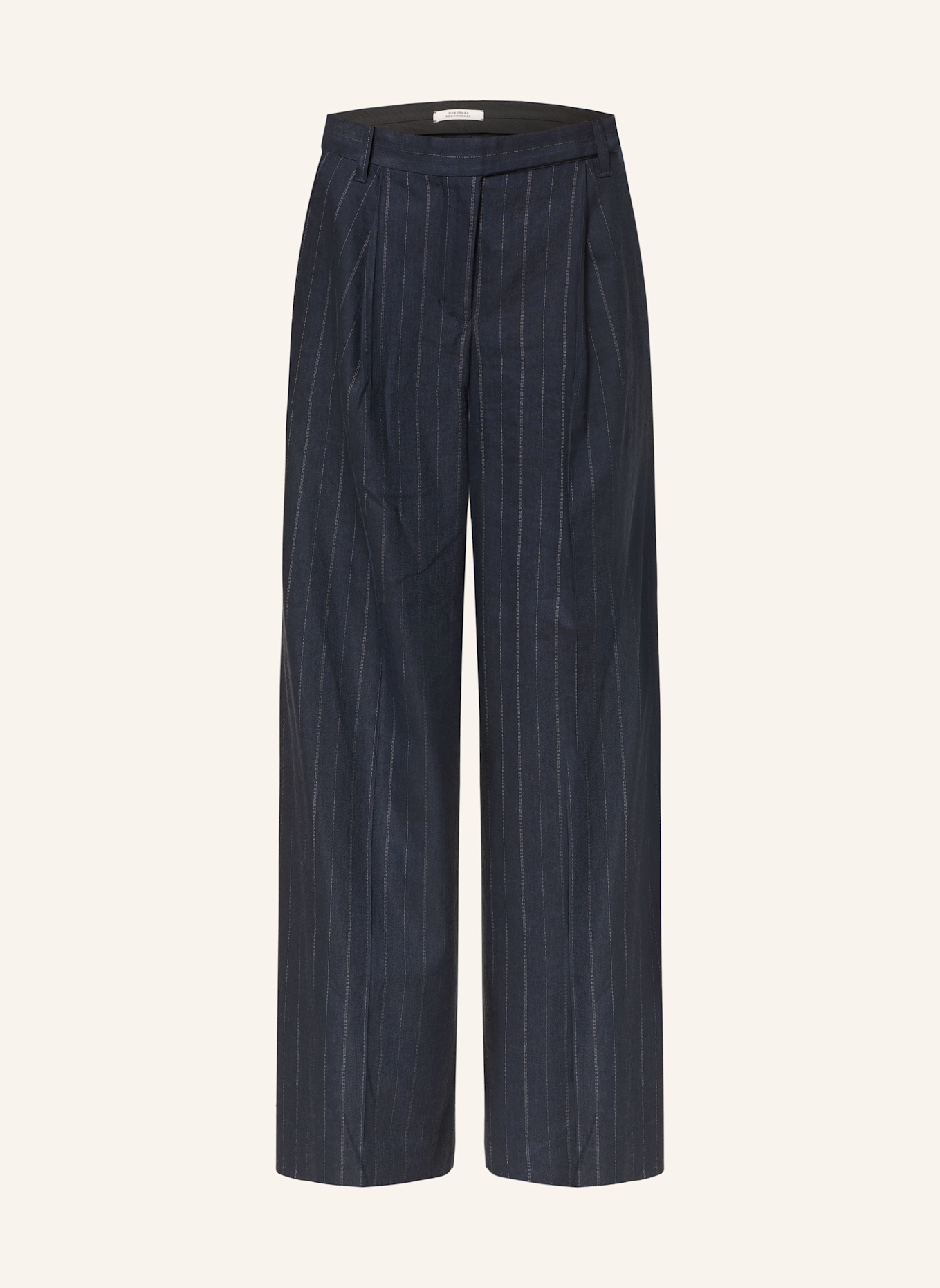 DOROTHEE SCHUMACHER Marlenehose MODERN SOPHISTICATION mit Leinen: DUNKELBLAU/ GRAU