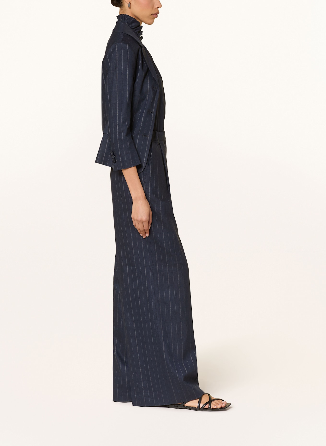 DOROTHEE SCHUMACHER Marlenehose MODERN SOPHISTICATION mit Leinen: DUNKELBLAU/ GRAU