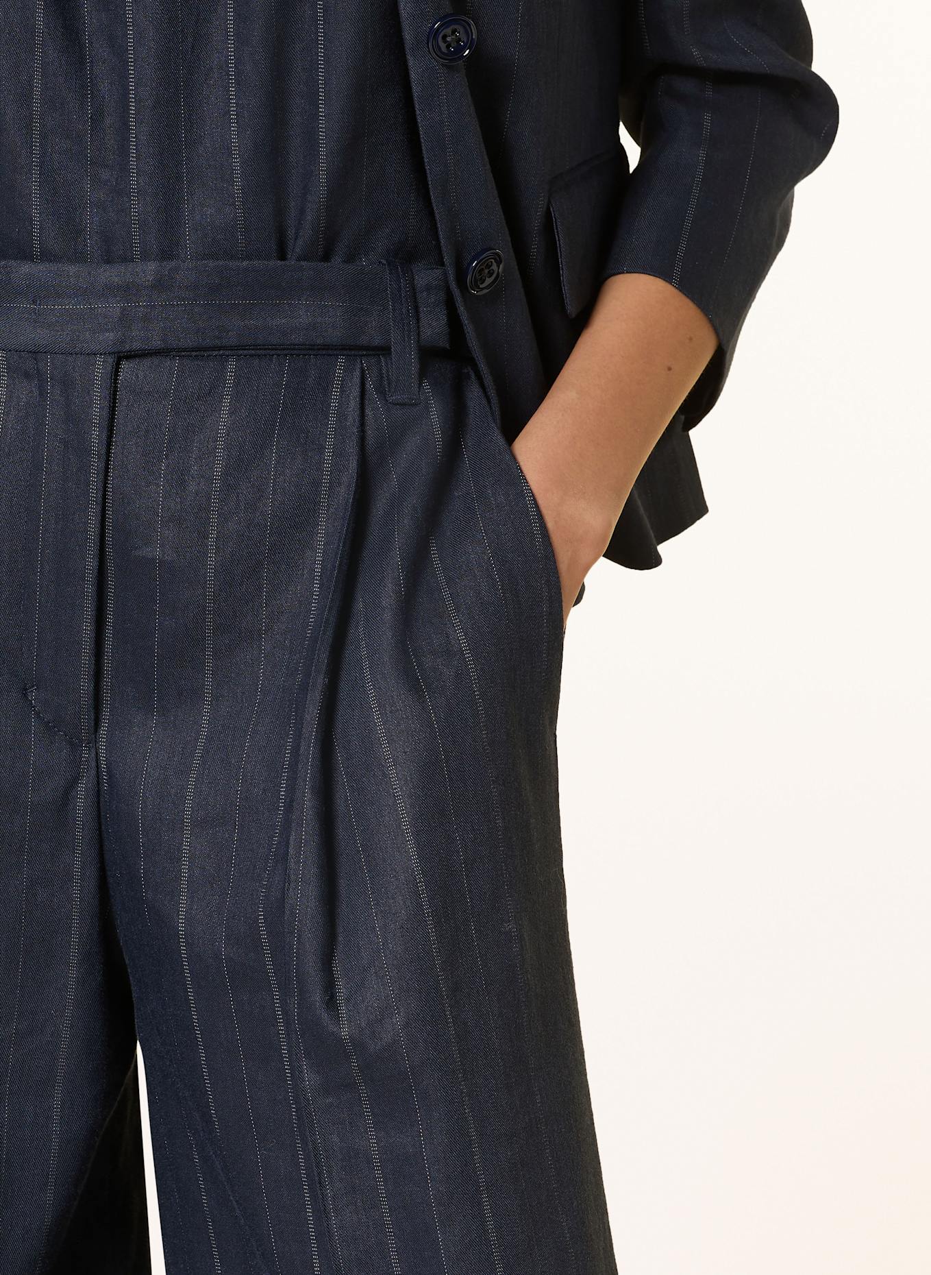 DOROTHEE SCHUMACHER Marlenehose MODERN SOPHISTICATION mit Leinen: DUNKELBLAU/ GRAU