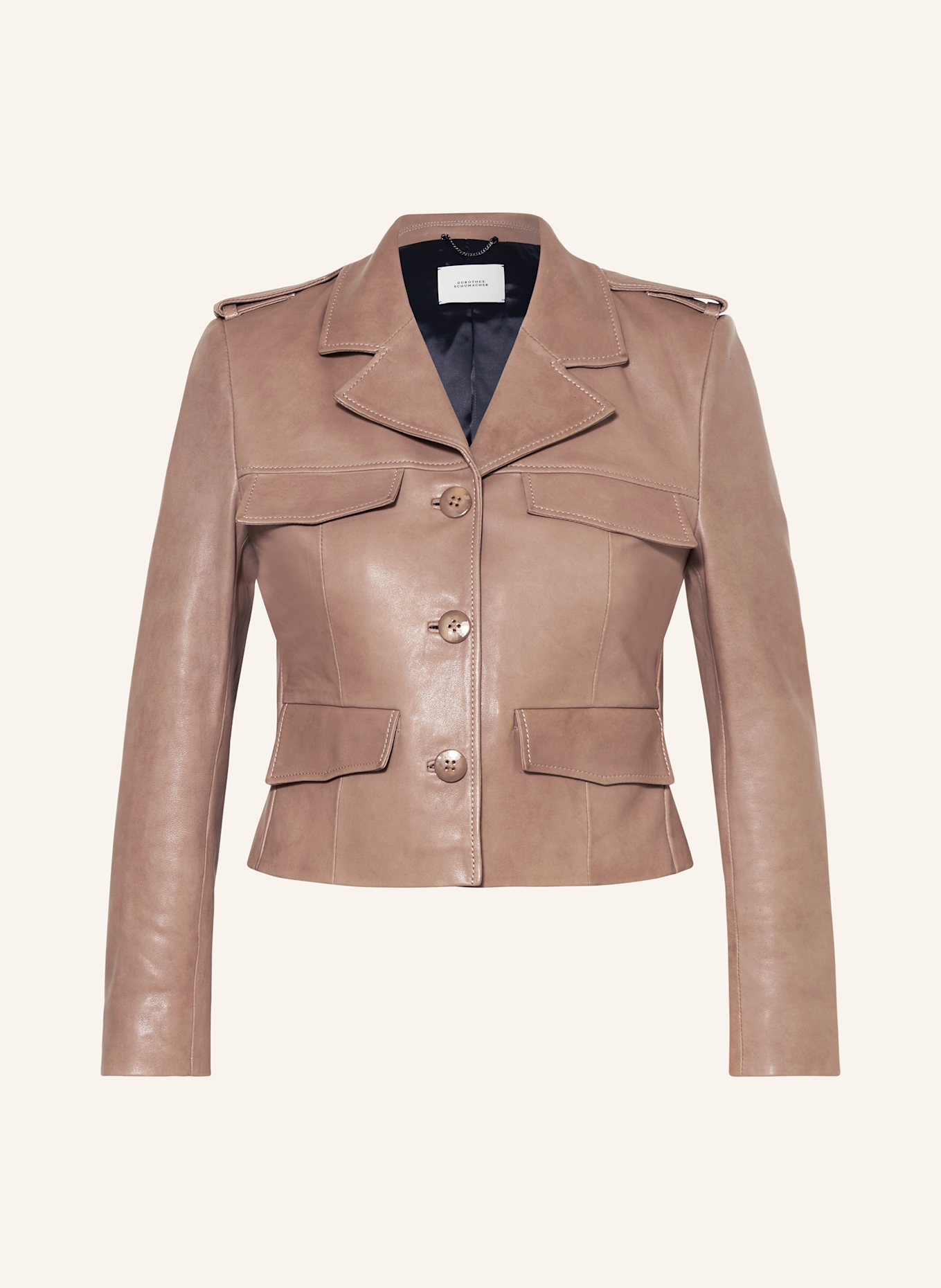 DOROTHEE SCHUMACHER Leather jacket SLEEK STATEMENT: BROWN