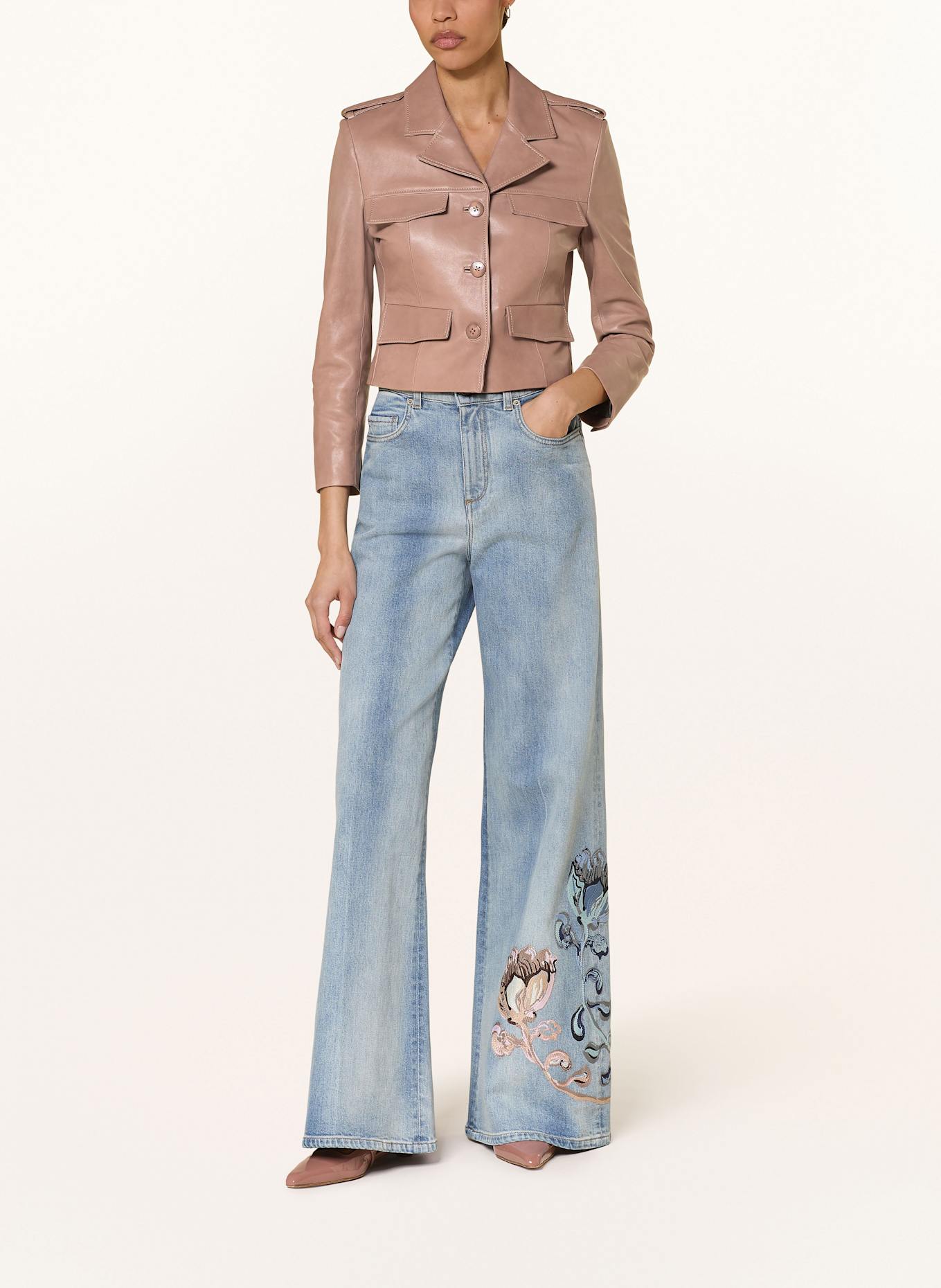 DOROTHEE SCHUMACHER Leather jacket SLEEK STATEMENT: BROWN