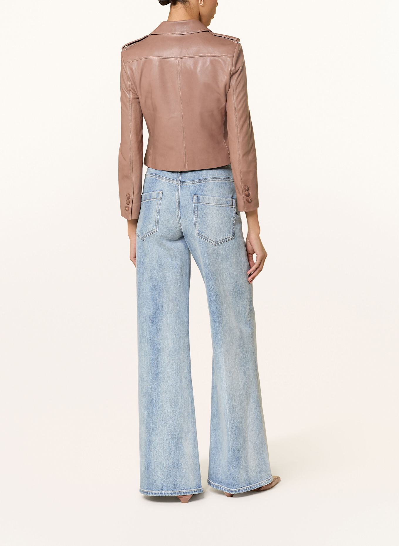 DOROTHEE SCHUMACHER Leather jacket SLEEK STATEMENT: BROWN