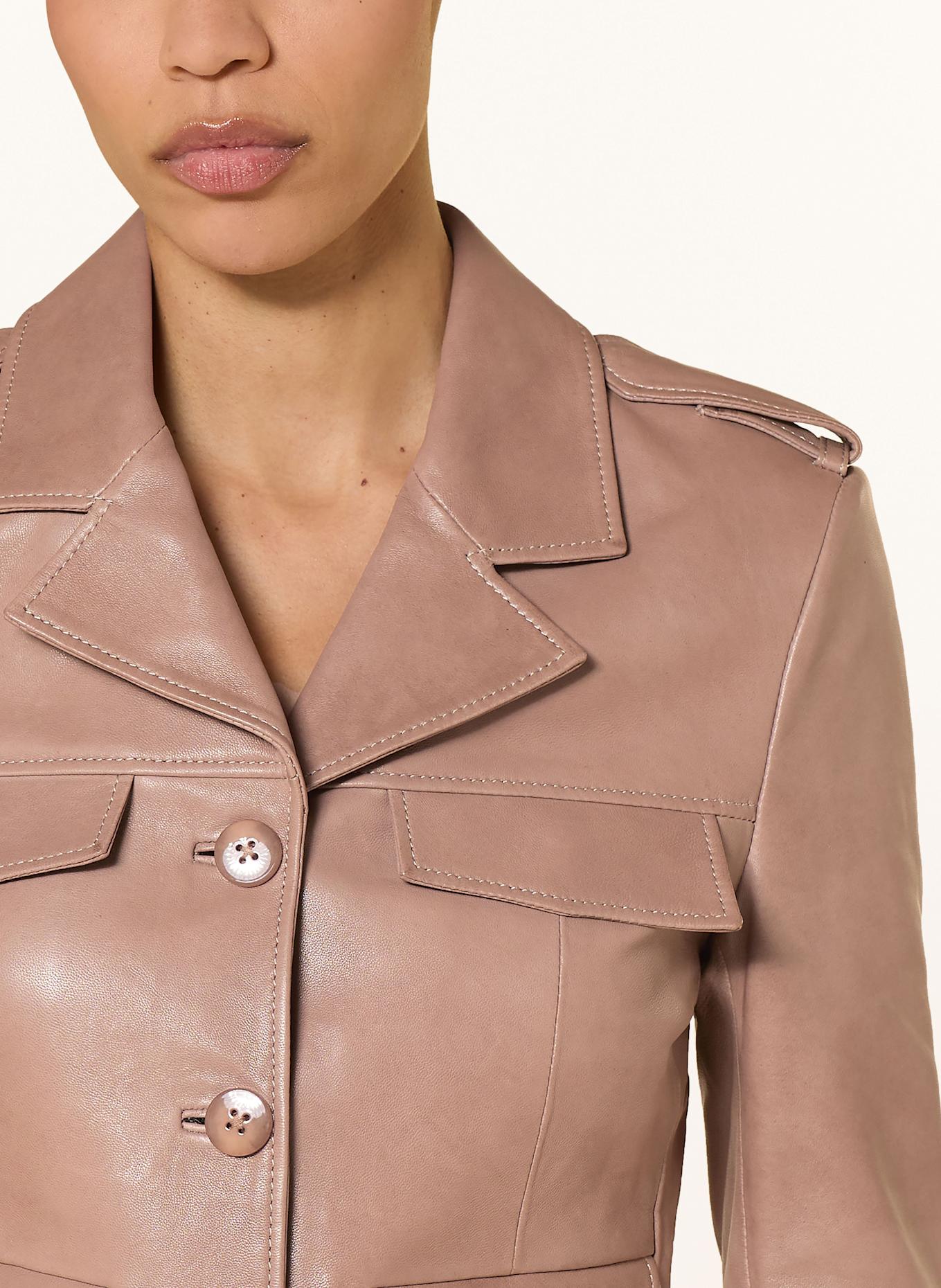 DOROTHEE SCHUMACHER Leather jacket SLEEK STATEMENT: BROWN
