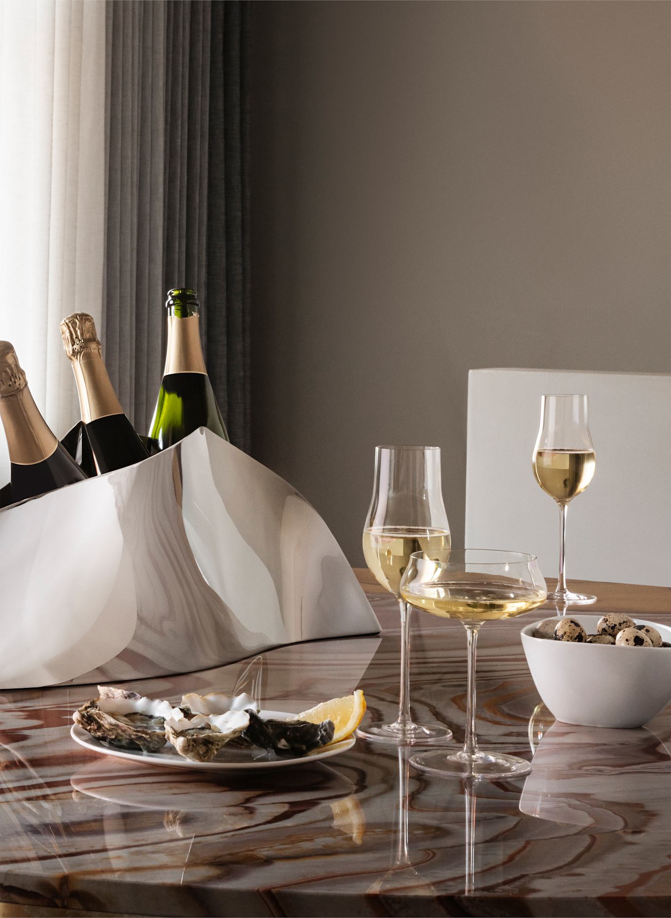 GEORG JENSEN 6er-Set Champagnergläser SKY: WEISS