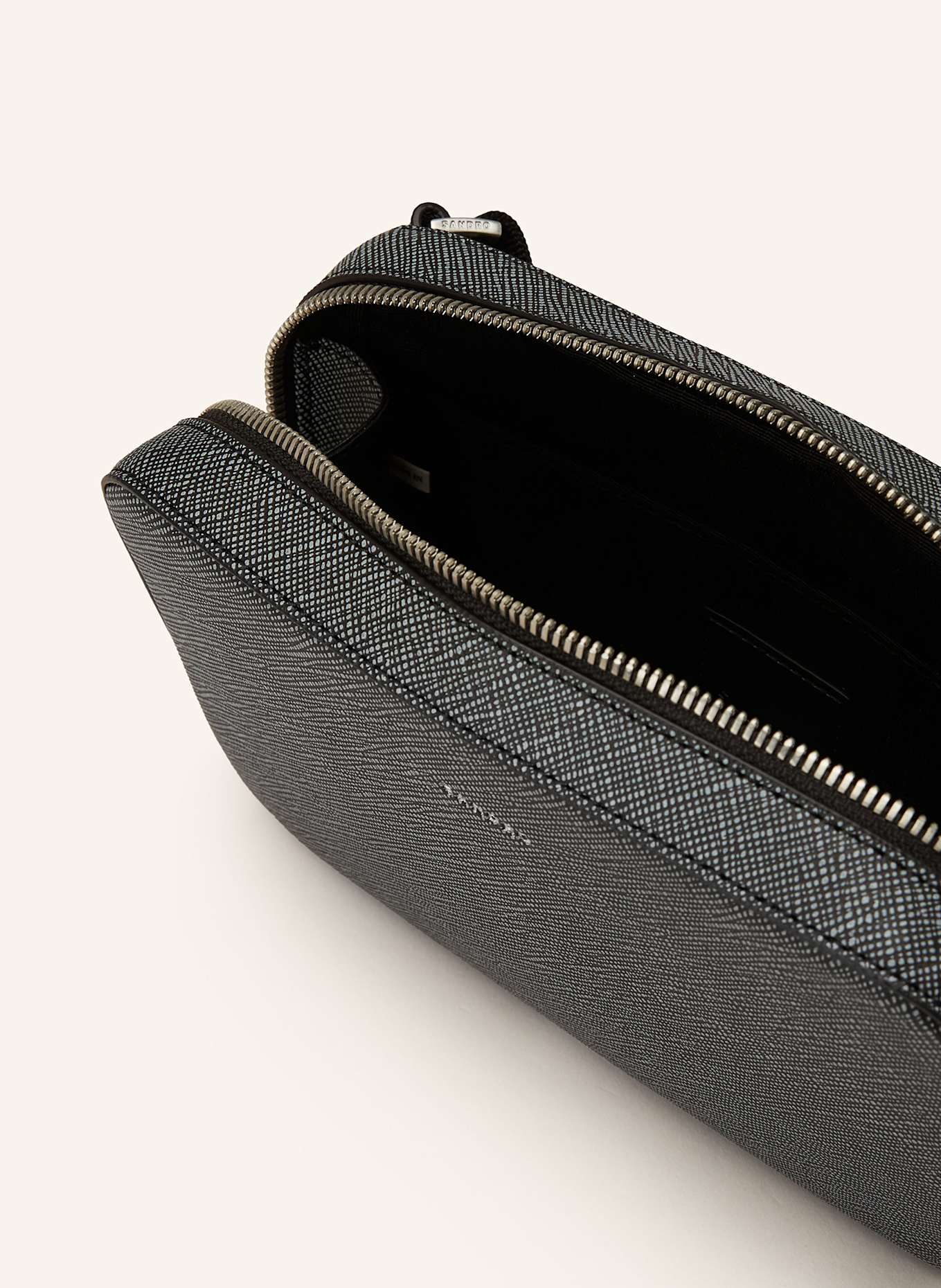 SANDRO Saffiano-Gürteltasche: DUNKELGRAU