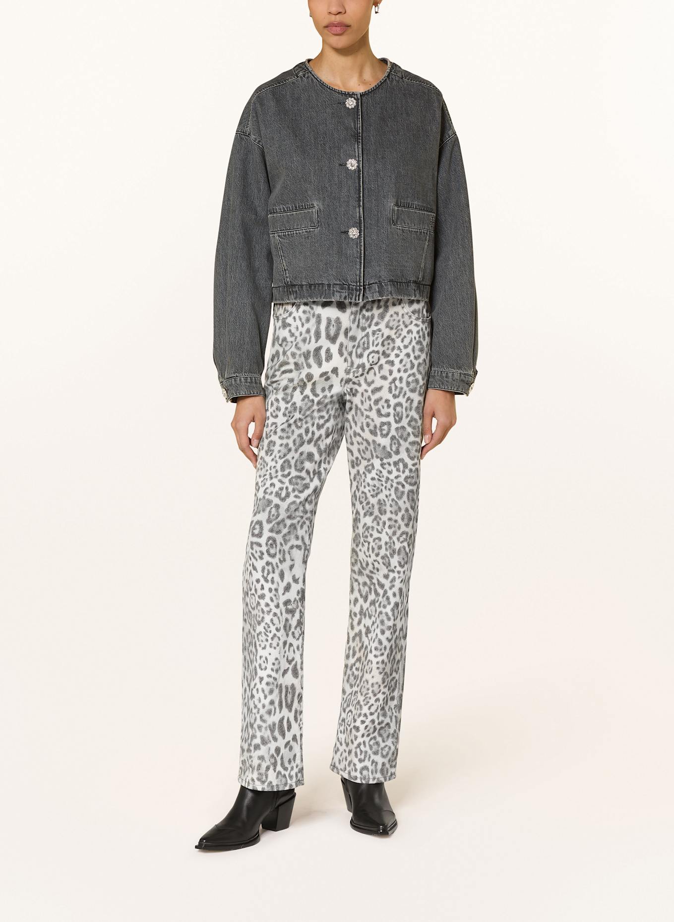 RIANI Jeansjacke mit Schmucksteinen: DUNKELGRAU