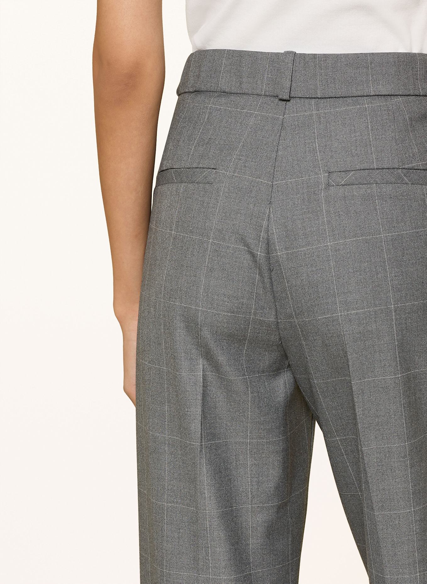 RIANI Wide leg trousers: DARK GRAY/ WHITE