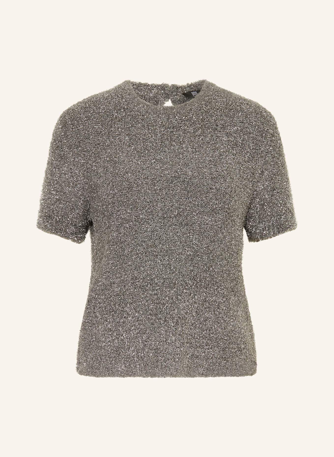 RIANI Strick-Shirt mit Glitzergarn: GRAU/ SILBER