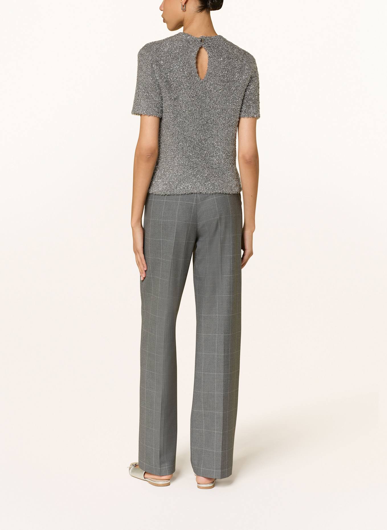 RIANI Strick-Shirt mit Glitzergarn: GRAU/ SILBER