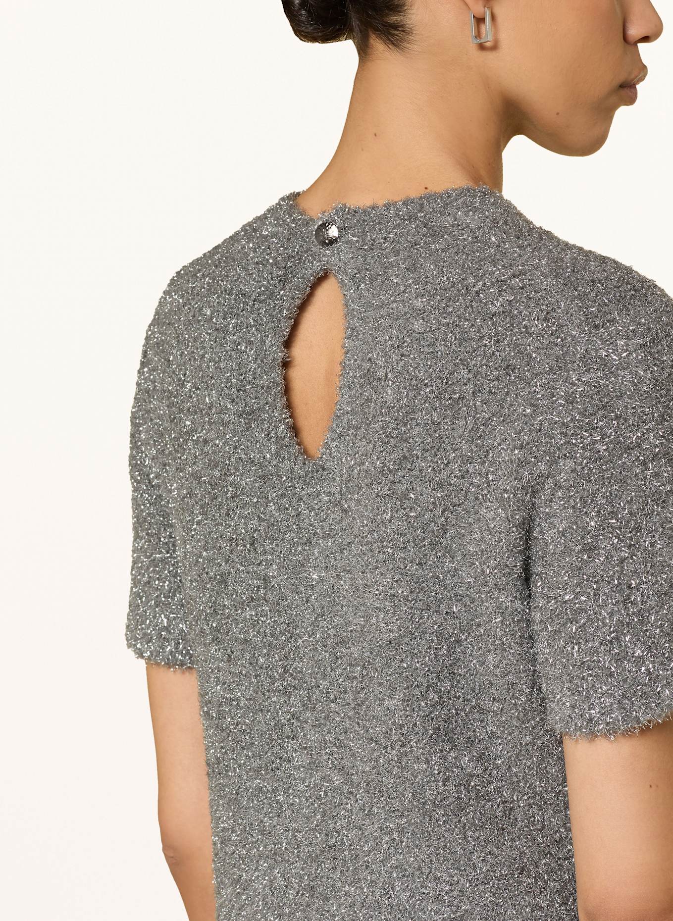 RIANI Strick-Shirt mit Glitzergarn: GRAU/ SILBER