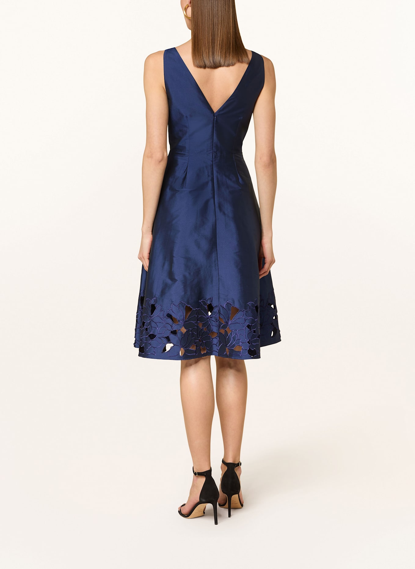 ADRIANNA PAPELL Kleid mit Lochspitze: DUNKELBLAU