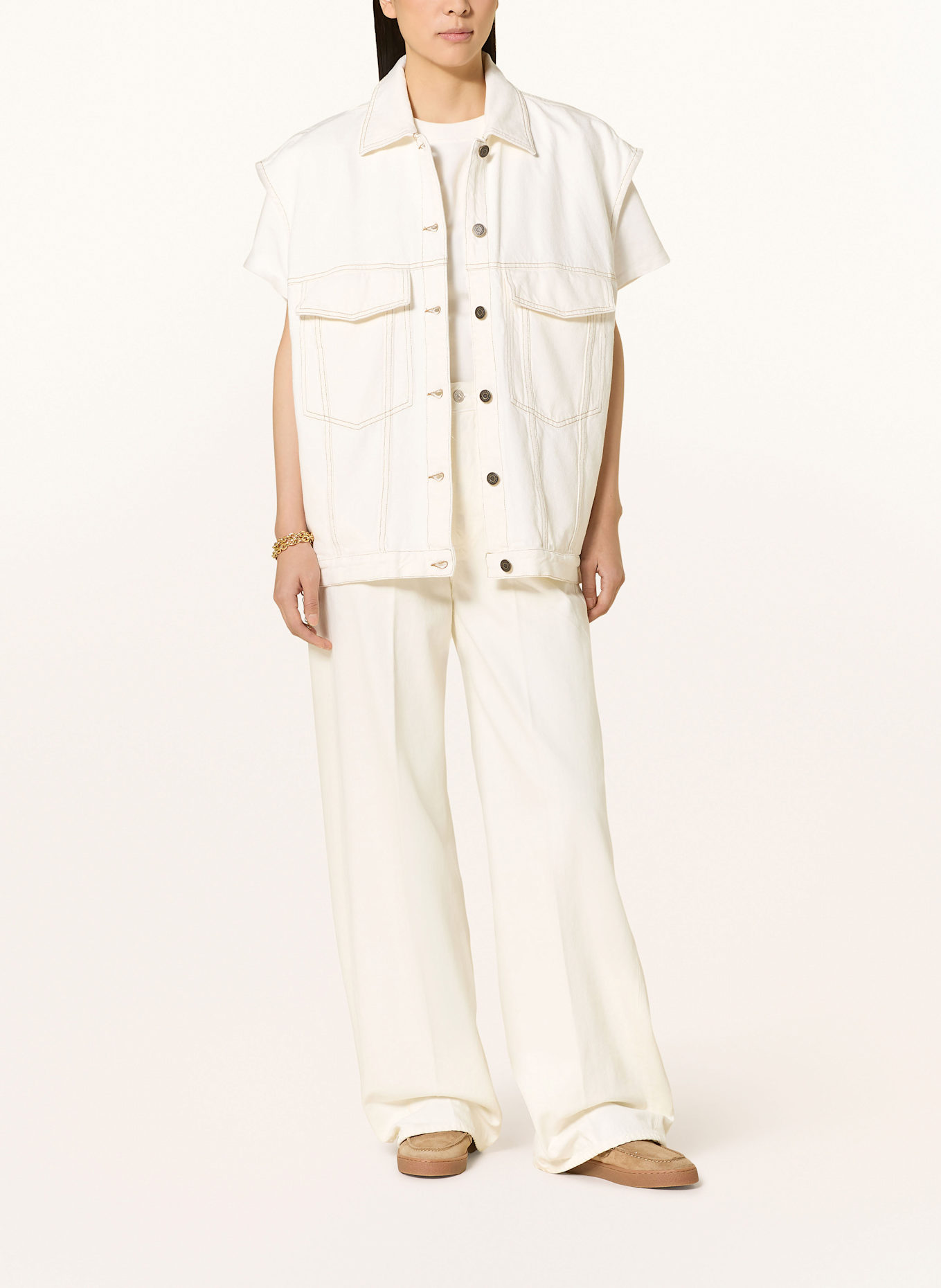 American Vintage Jeansweste: WEISS