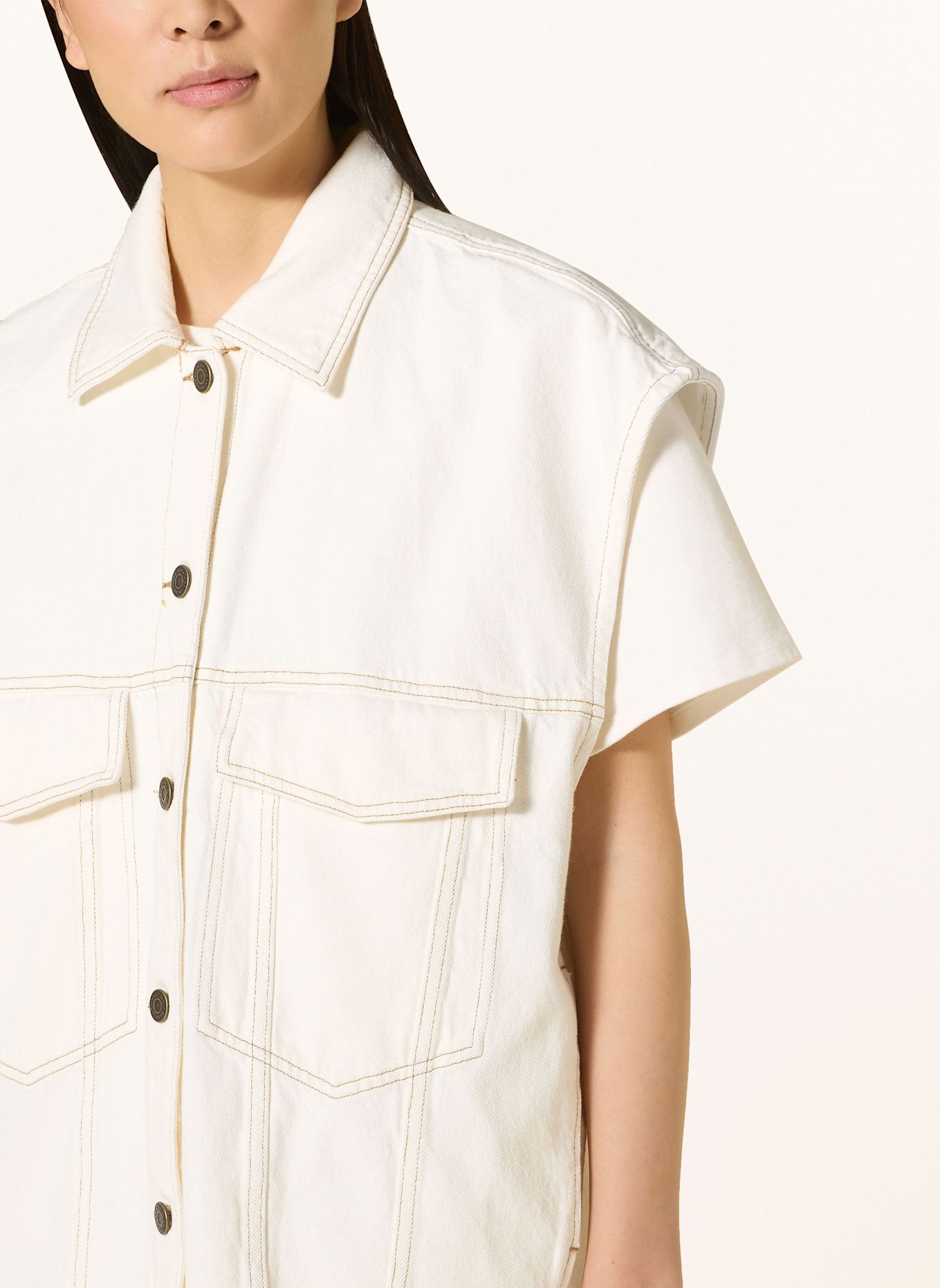 American Vintage Jeansweste: WEISS