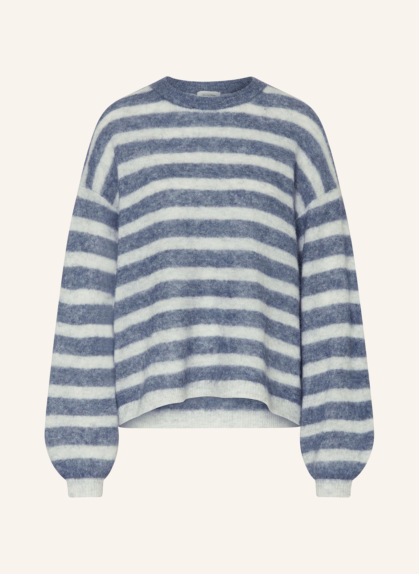 American Vintage Pullover mit Alpaka: BLAU/ HELLGRAU