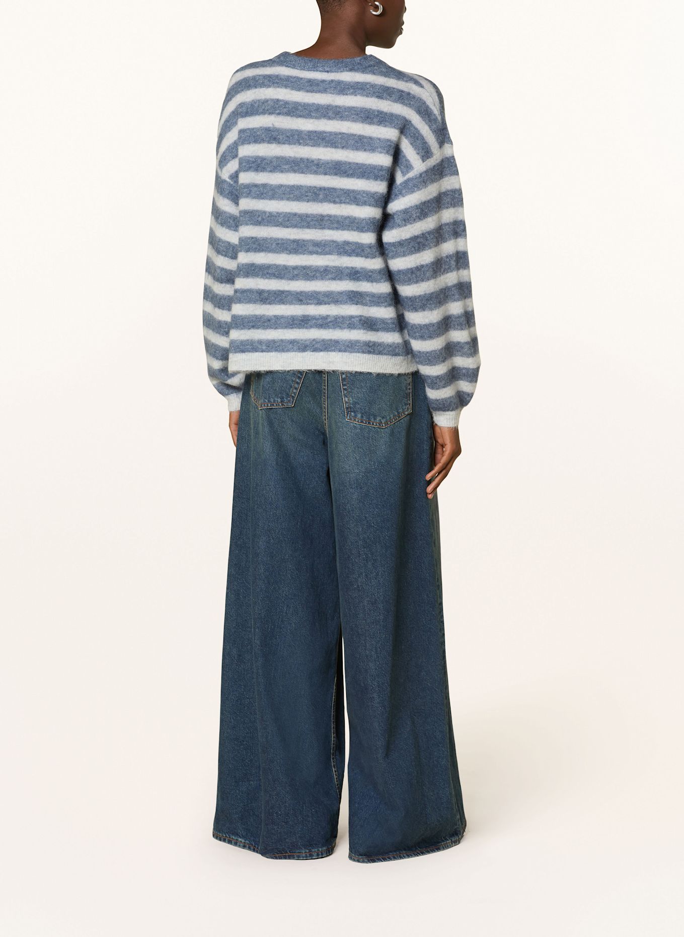 American Vintage Pullover mit Alpaka: BLAU/ HELLGRAU