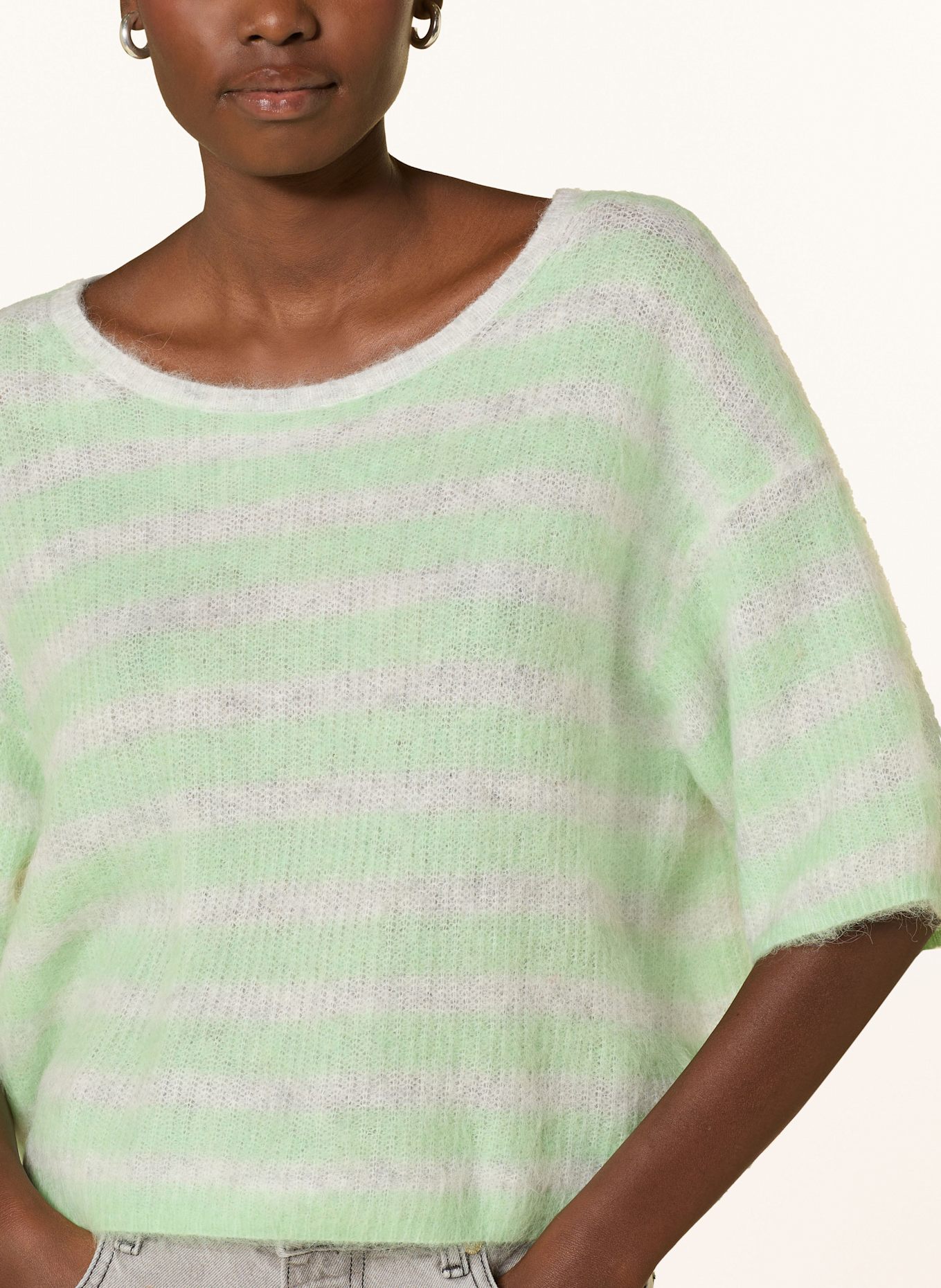American Vintage Strickshirt NENYBAY: HELLGRÜN/ HELLGRAU