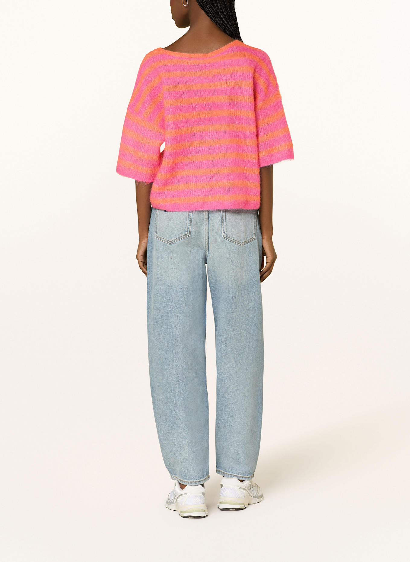 American Vintage Strickshirt NENYBAY: ORANGE/ PINK