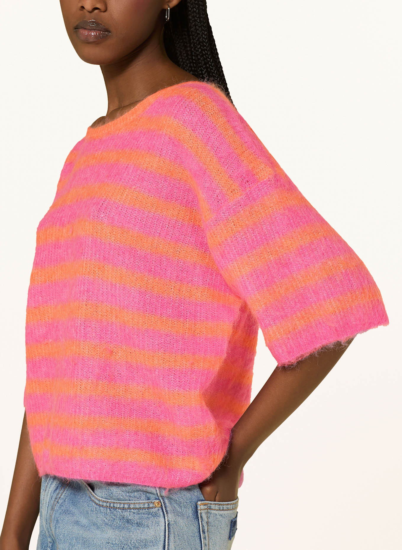 American Vintage Strickshirt NENYBAY: ORANGE/ PINK