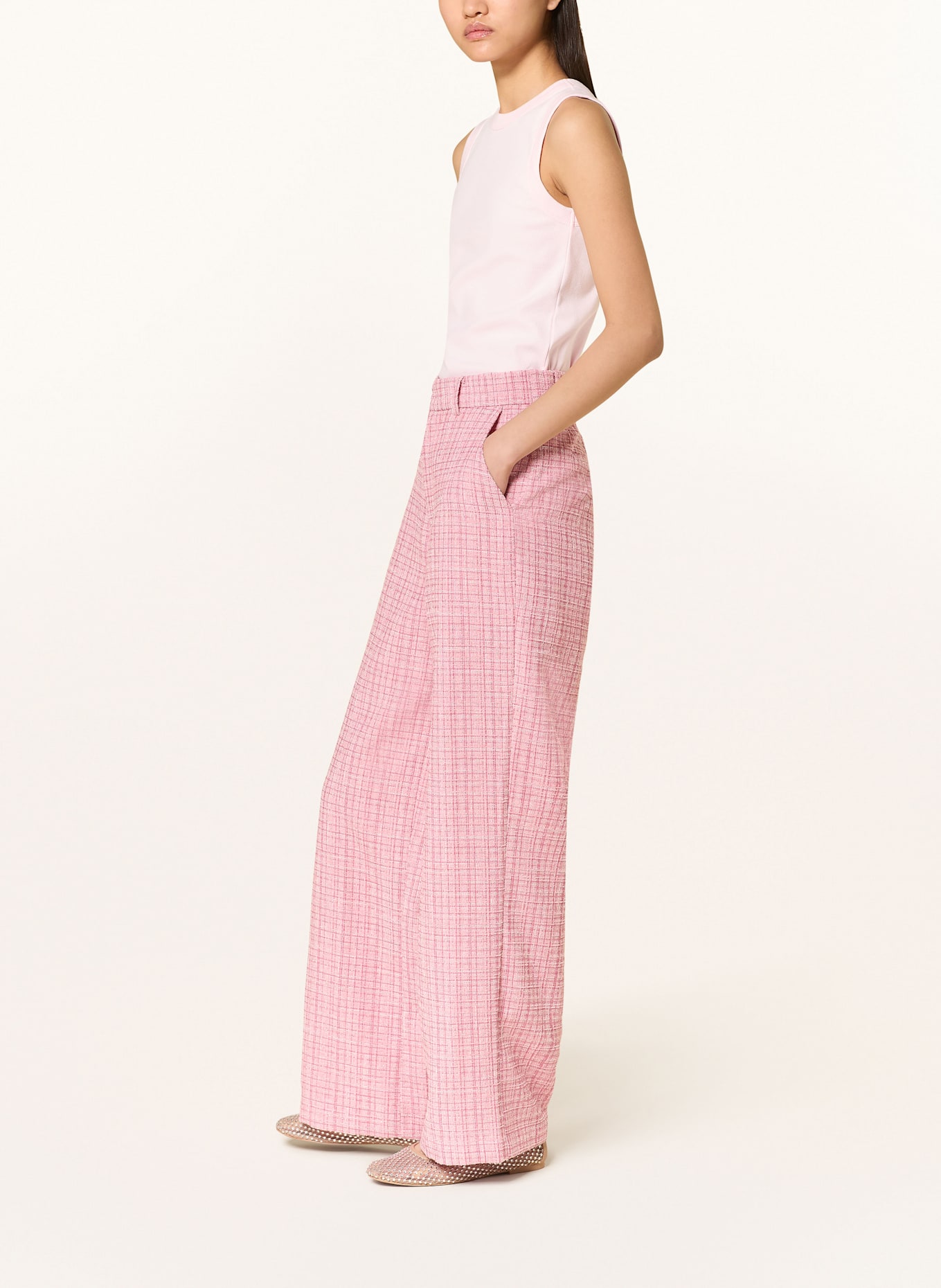 NEO NOIR Bouclé-Hose EMMETT mit Glitzergarn: ROSA / ALTROSA