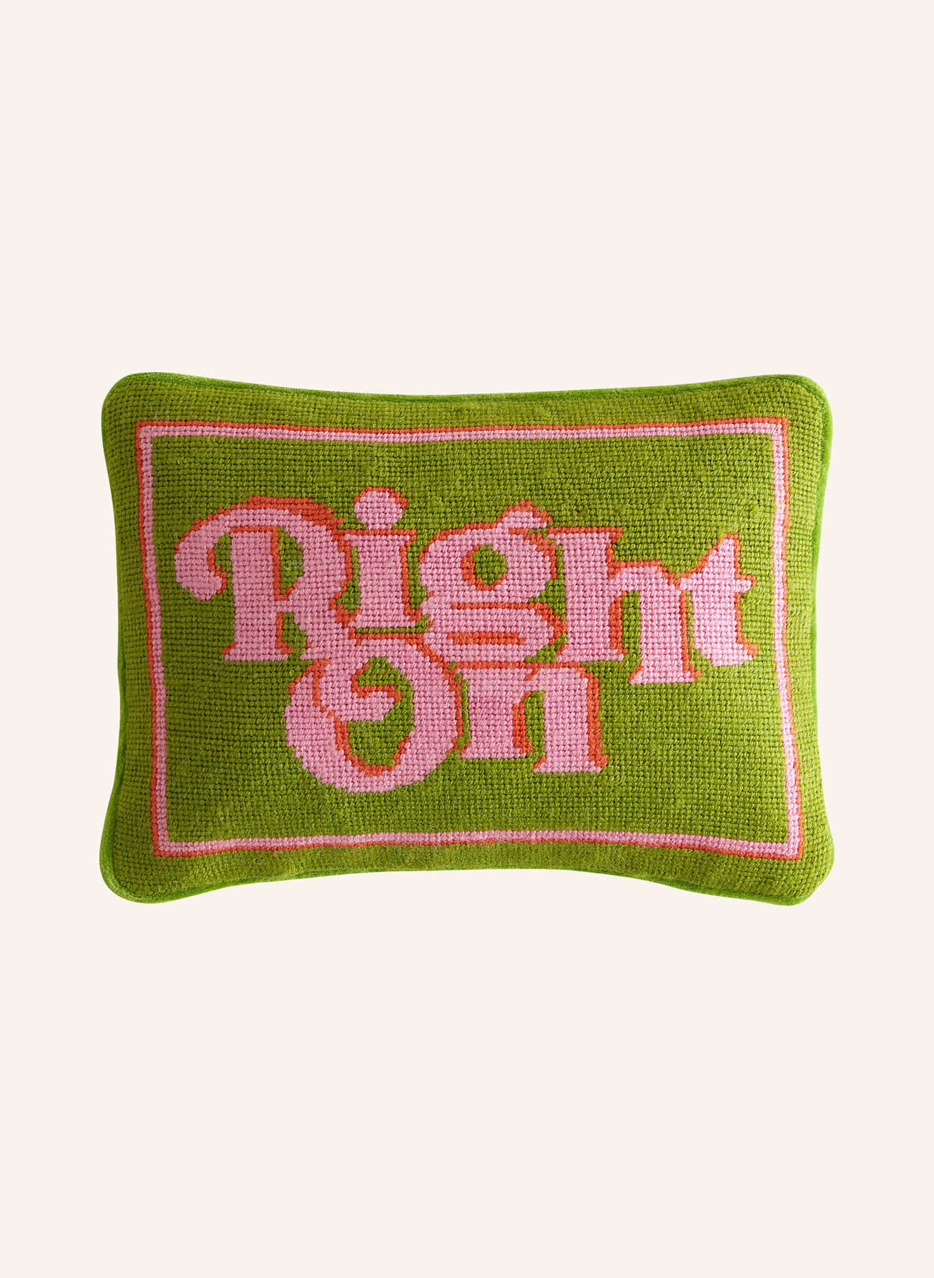 JONATHAN ADLER Dekorační polštář RIGHT ON: ZELENÁ / RŮŽOVÁ