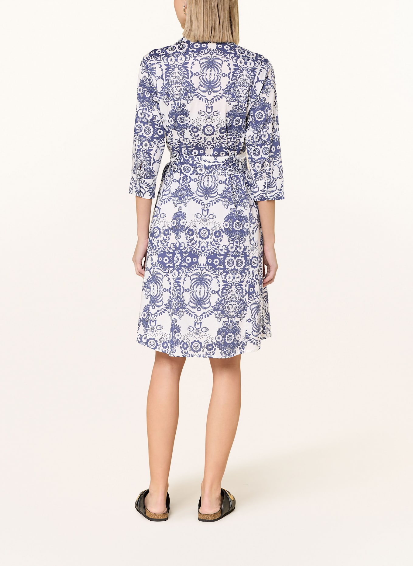 rossana diva Hemdblusenkleid mit 3/4-Arm: DUNKELBLAU / WEISS