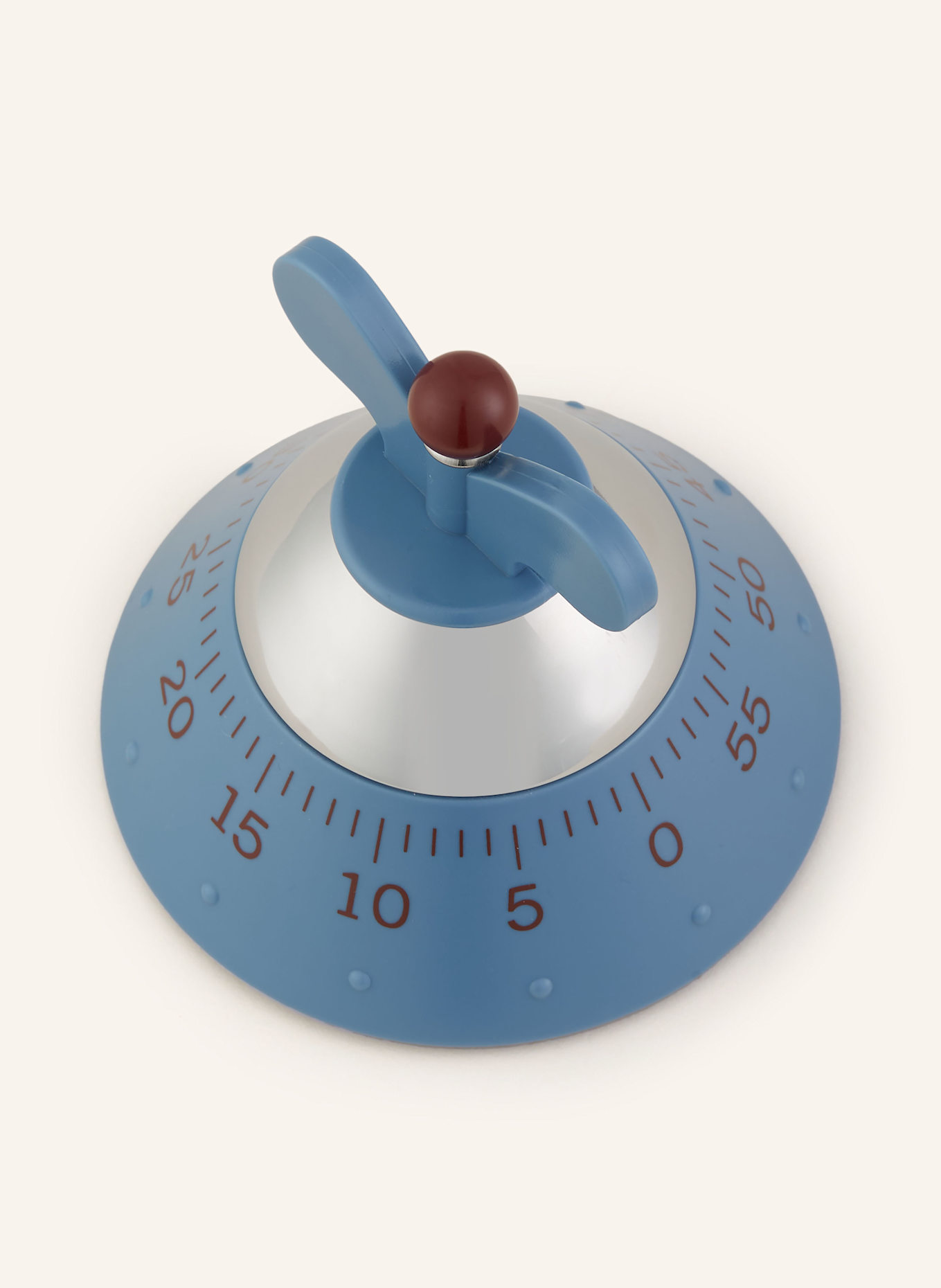 ALESSI Küchenuhr: BLAUGRAU / SILBER