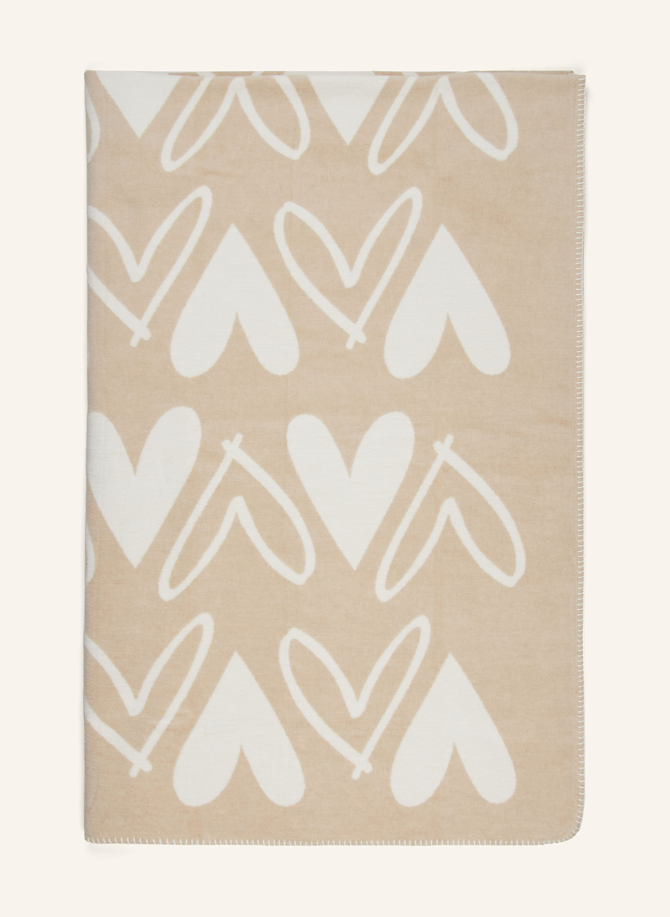PAD Throw HEART: BEIGE / CREAM