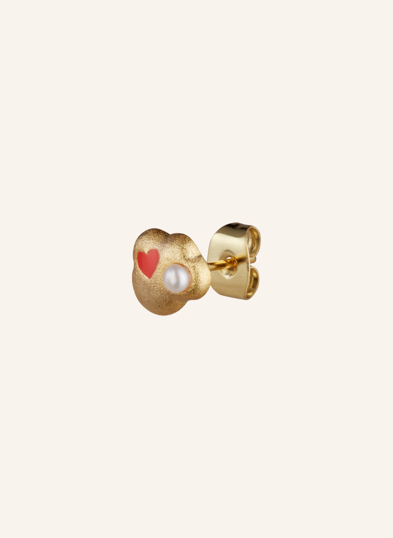 LULU Copenhagen Stud earrings MAGIC STONE HEART: GOLD / RED